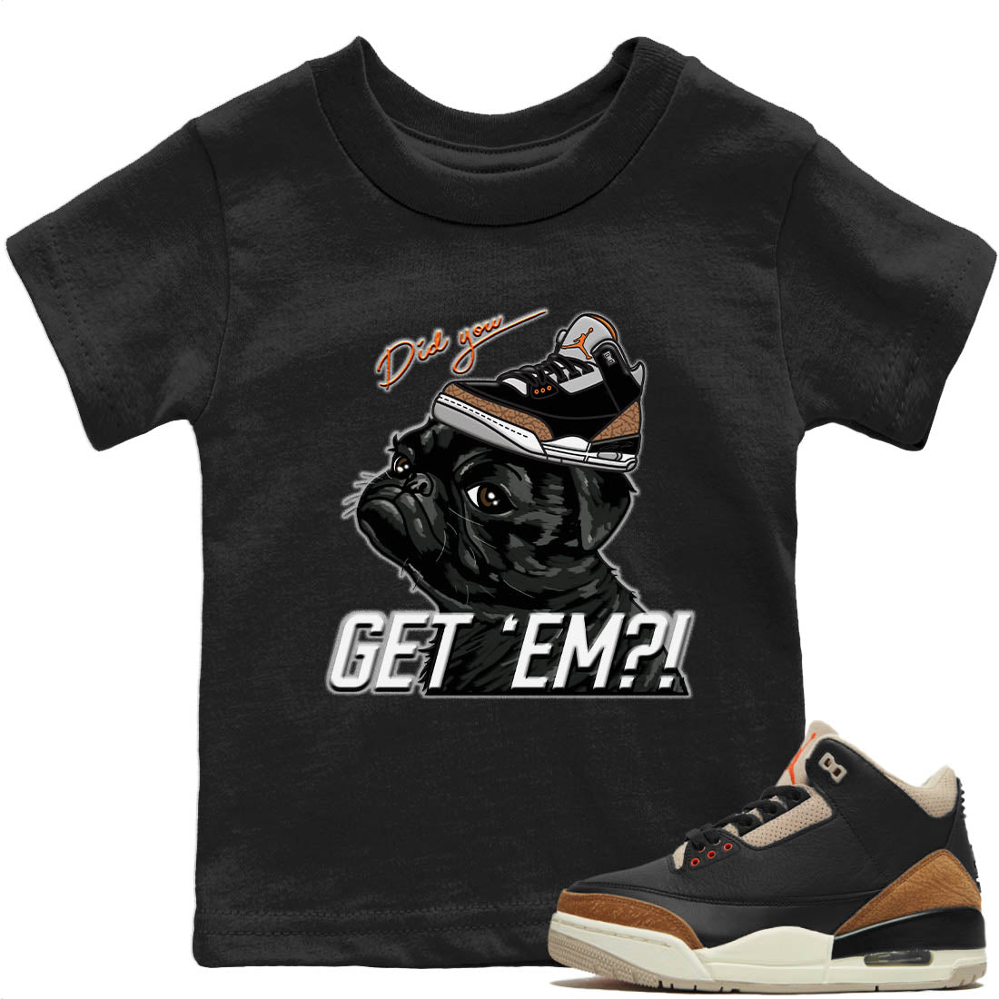 Pug Get Em Kids Tops - Air Jordan 3 Desert Elephant