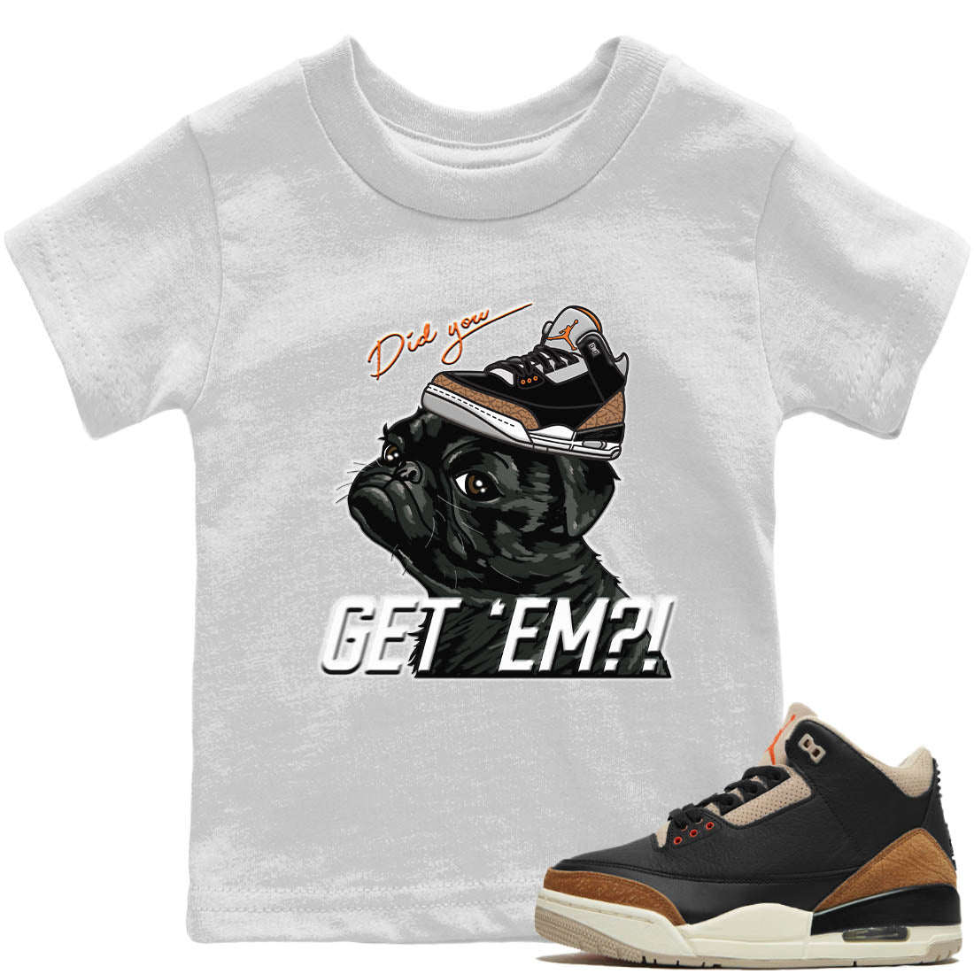 Pug Get Em Kids Tops - Air Jordan 3 Desert Elephant
