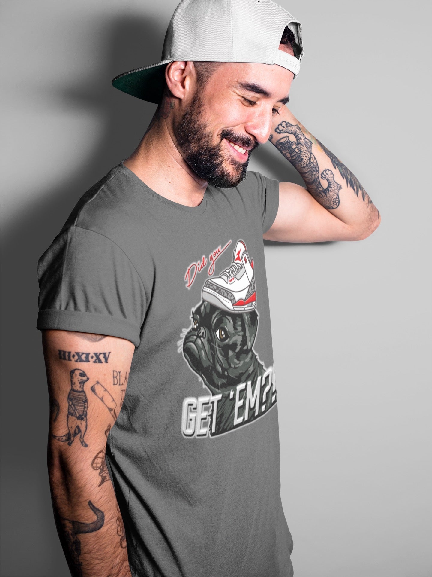 Pug Get Em Unisex Tops - Air Jordan 3 Fire Red