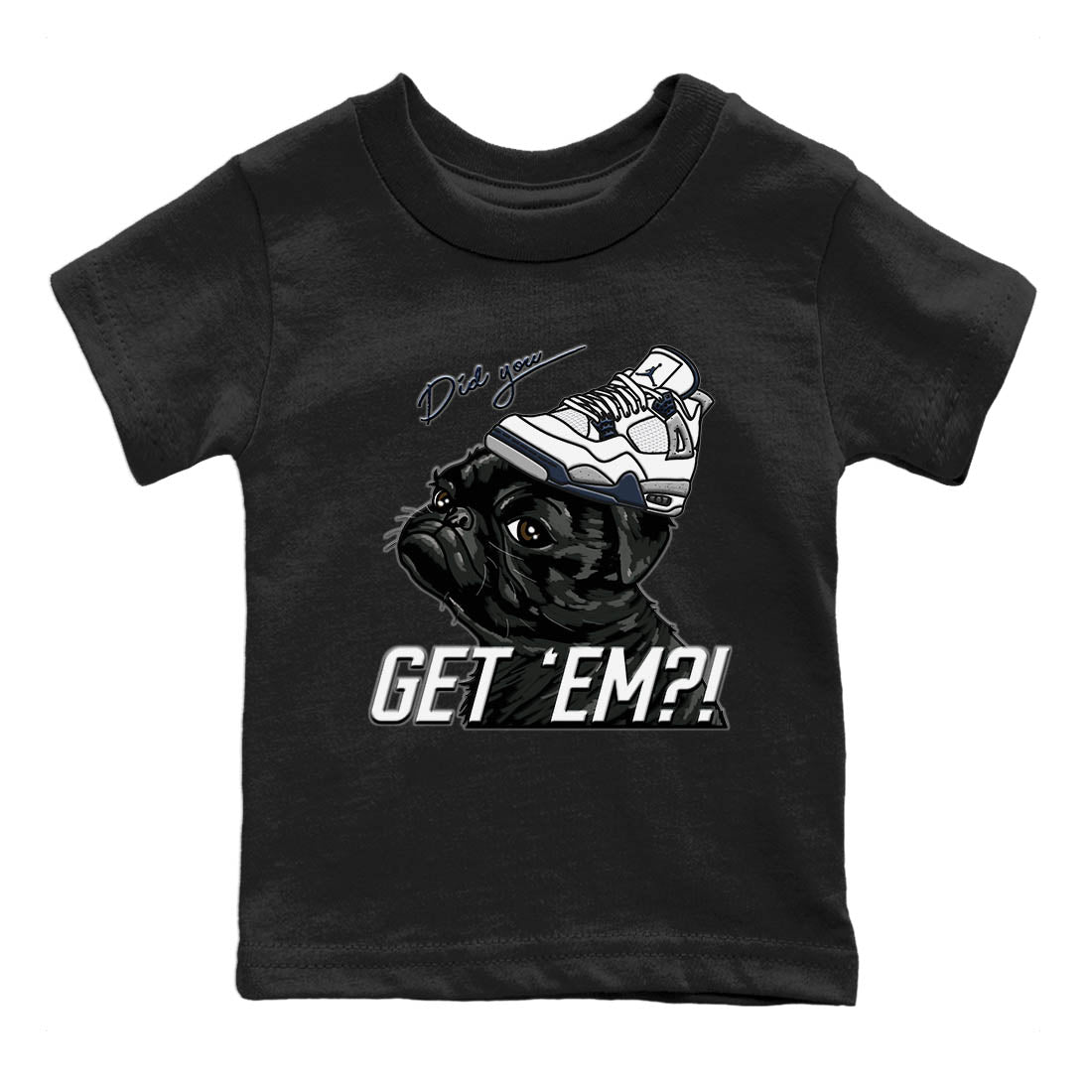 Pug Get Em Kids Tops - Air Jordan 4 Midnight Navy