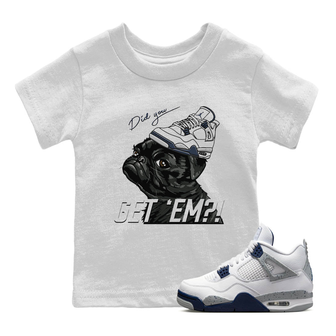 Pug Get Em Kids Tops - Air Jordan 4 Midnight Navy