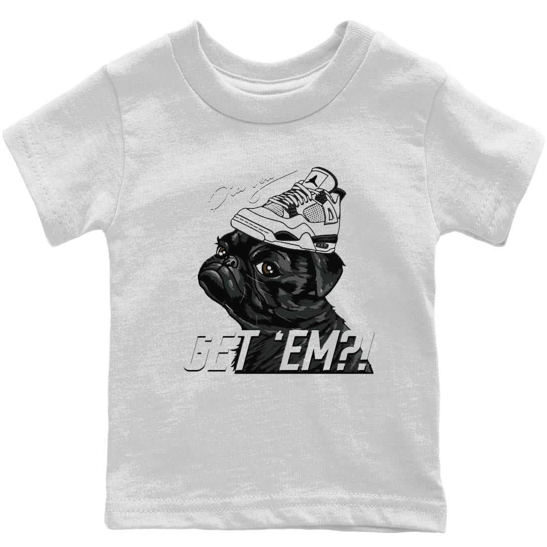 Pug Get Em Kids Tops - Air Jordan 4 Military Black