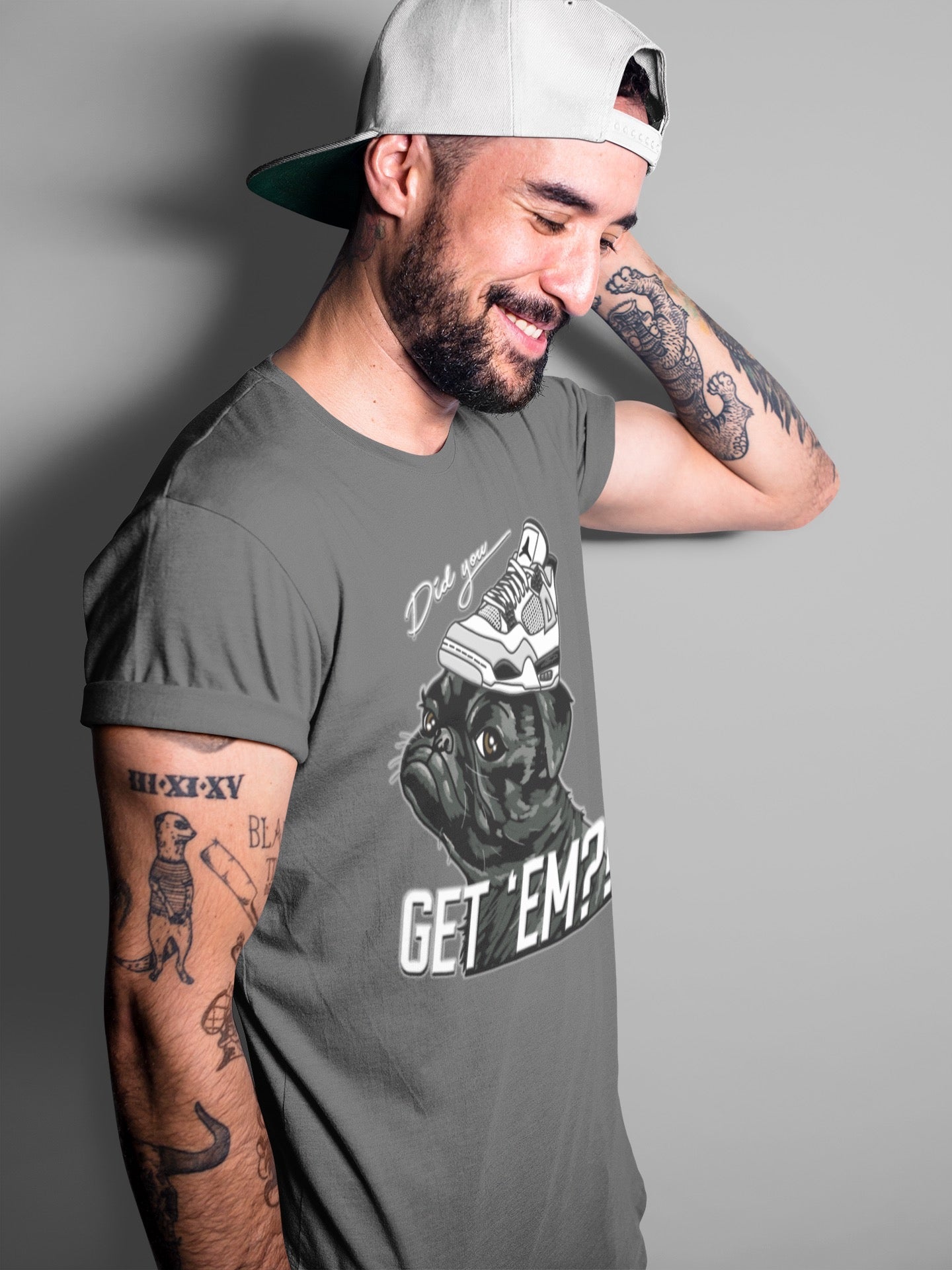 Pug Get Em Unisex Tops - Air Jordan 4 Military Black