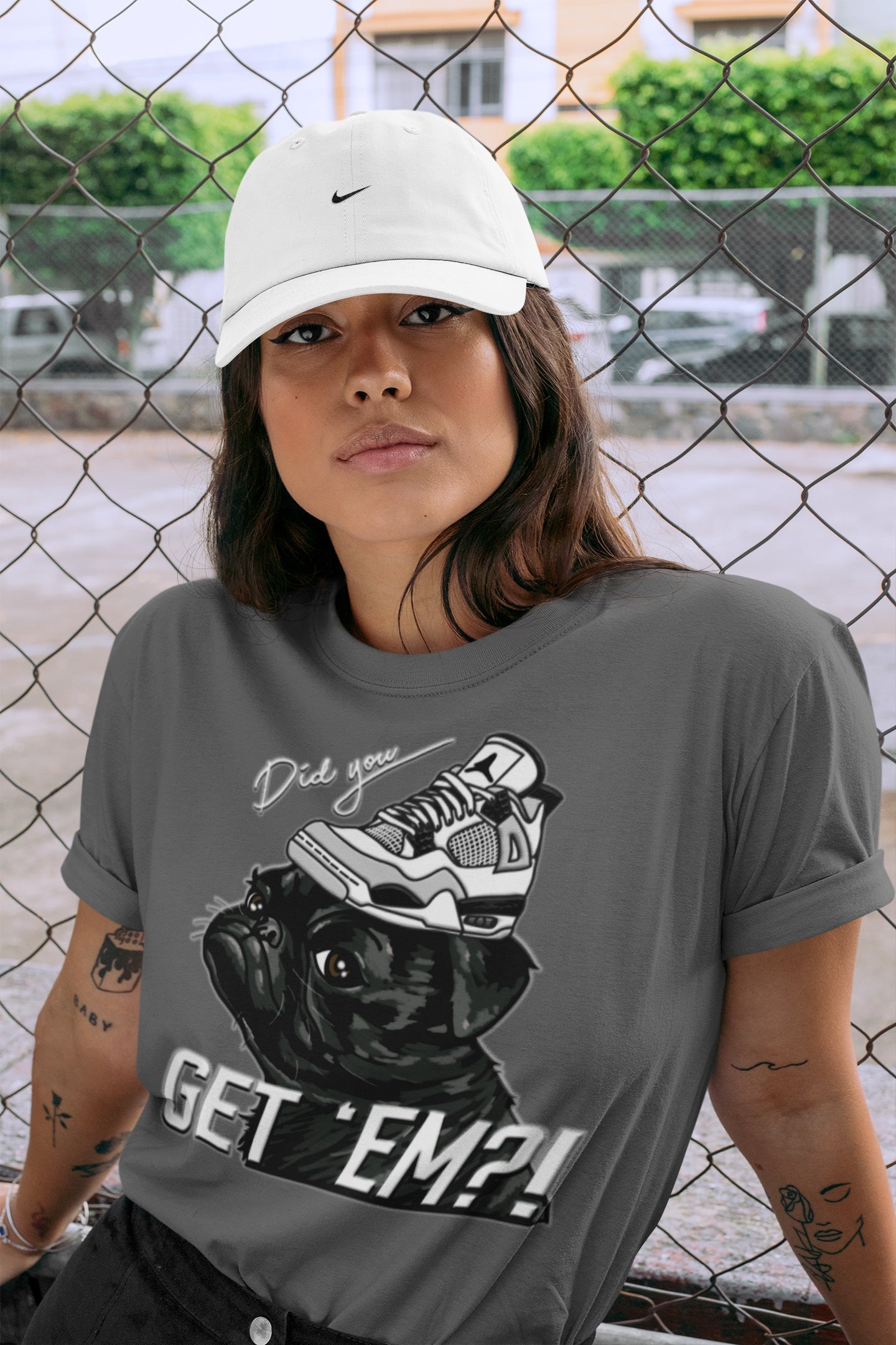 Pug Get Em Unisex Tops - Air Jordan 4 Military Black