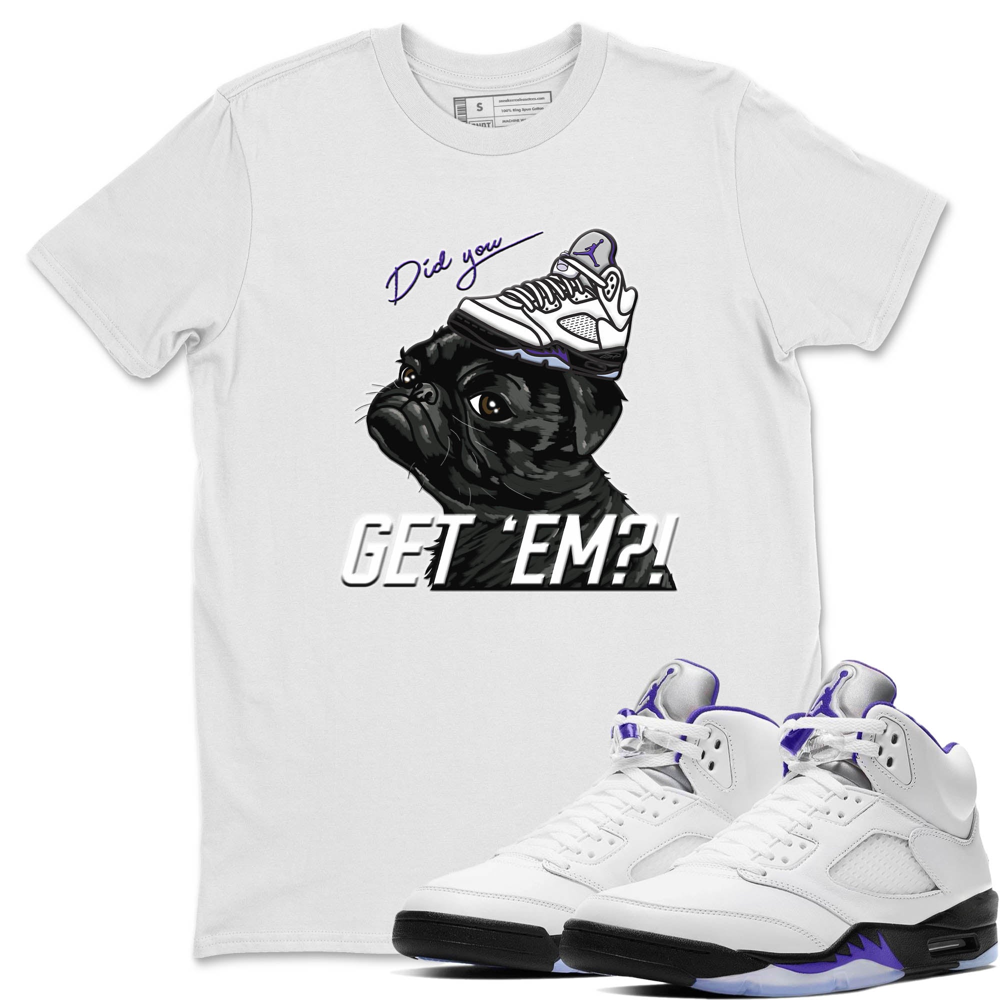 Pug Get Em Unisex Tops - Air Jordan 5 Concord