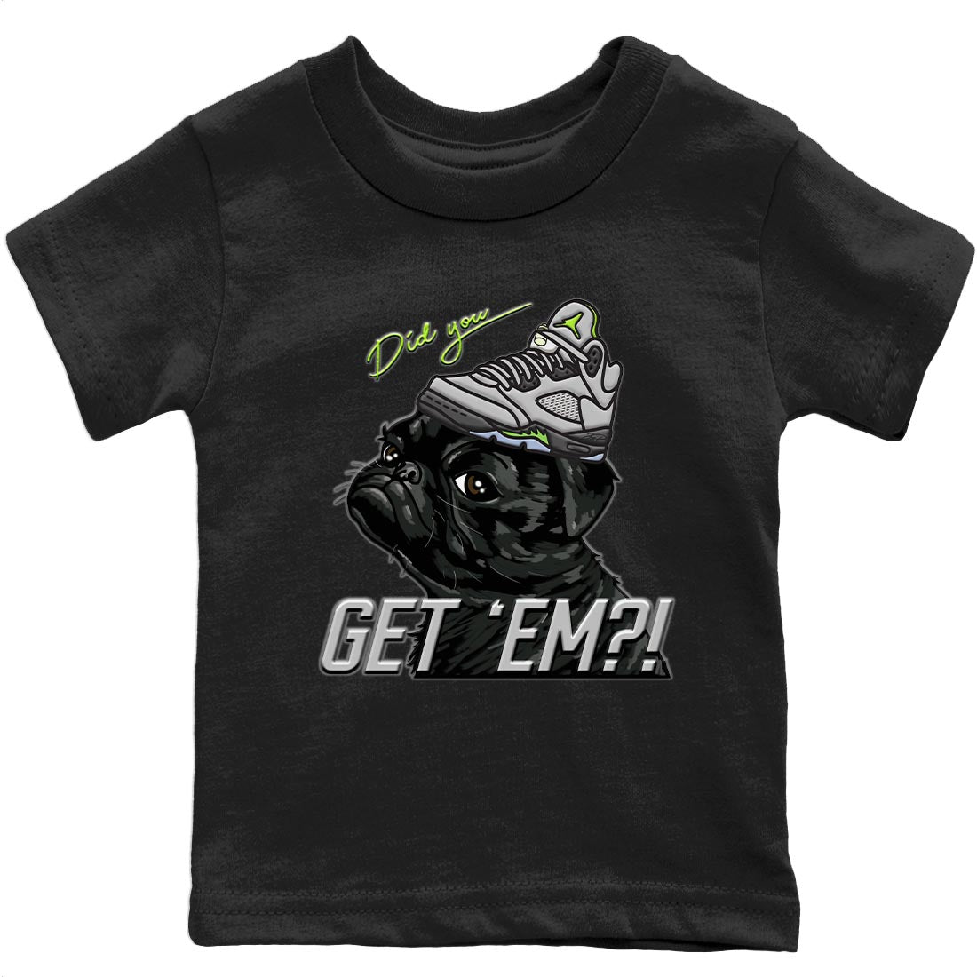 Pug Get Em Kids Tops - Air Jordan 5 Green Bean