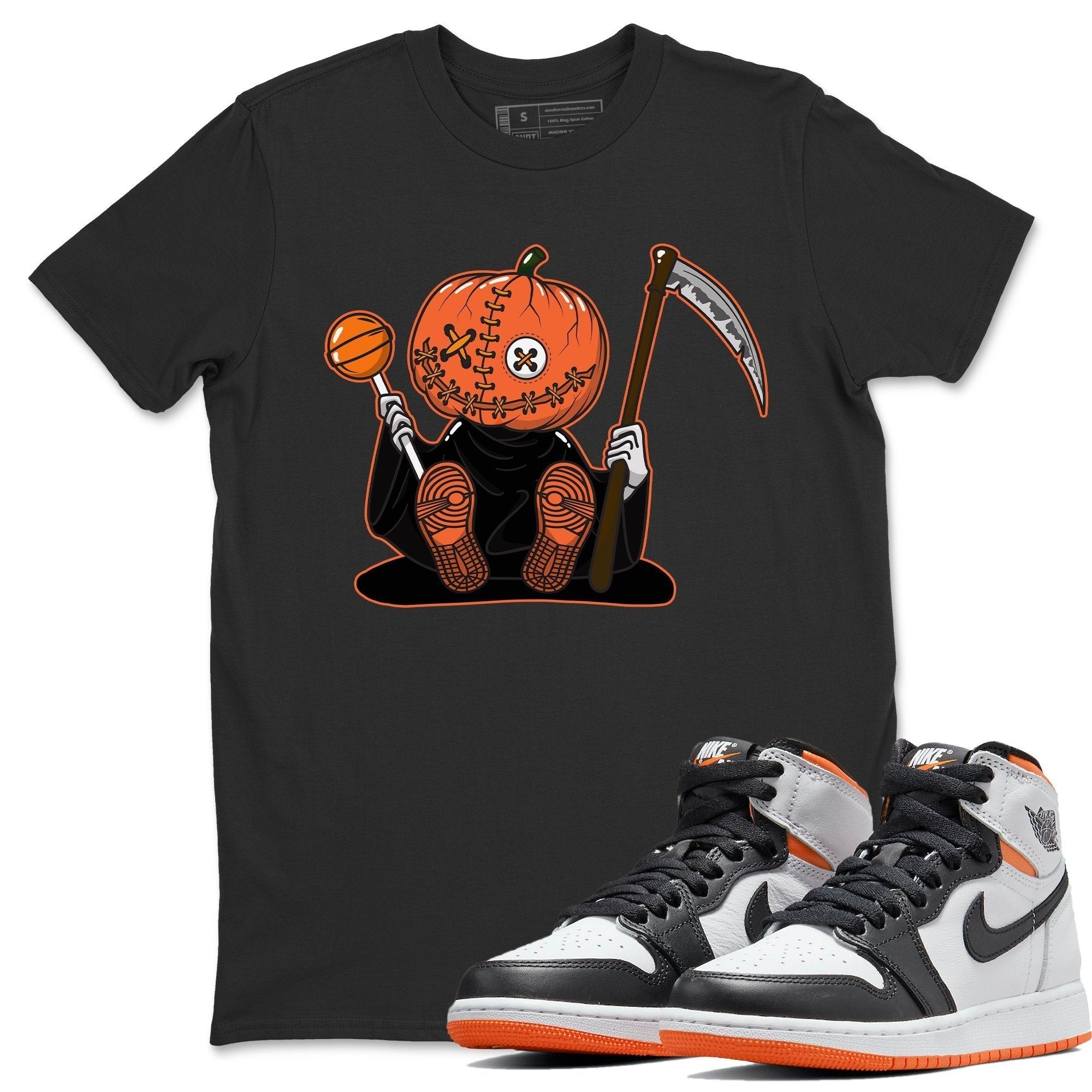 Pumpkin Head Unisex Tops - Air Jordan 1 Electro Orange