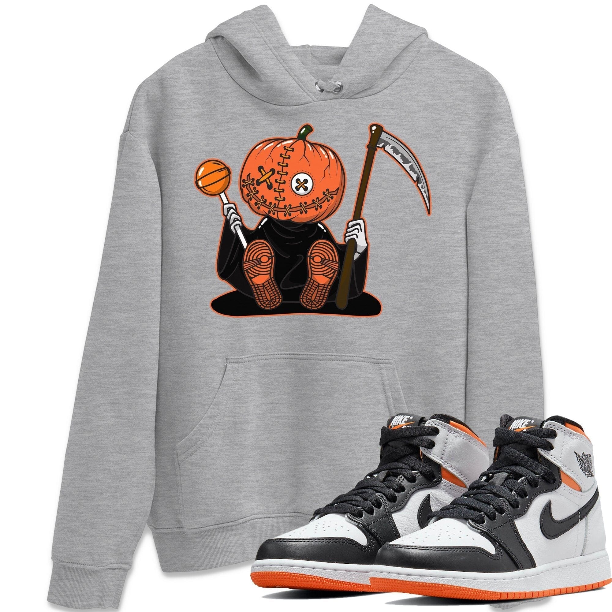 Pumpkin Head Unisex Tops - Air Jordan 1 Electro Orange