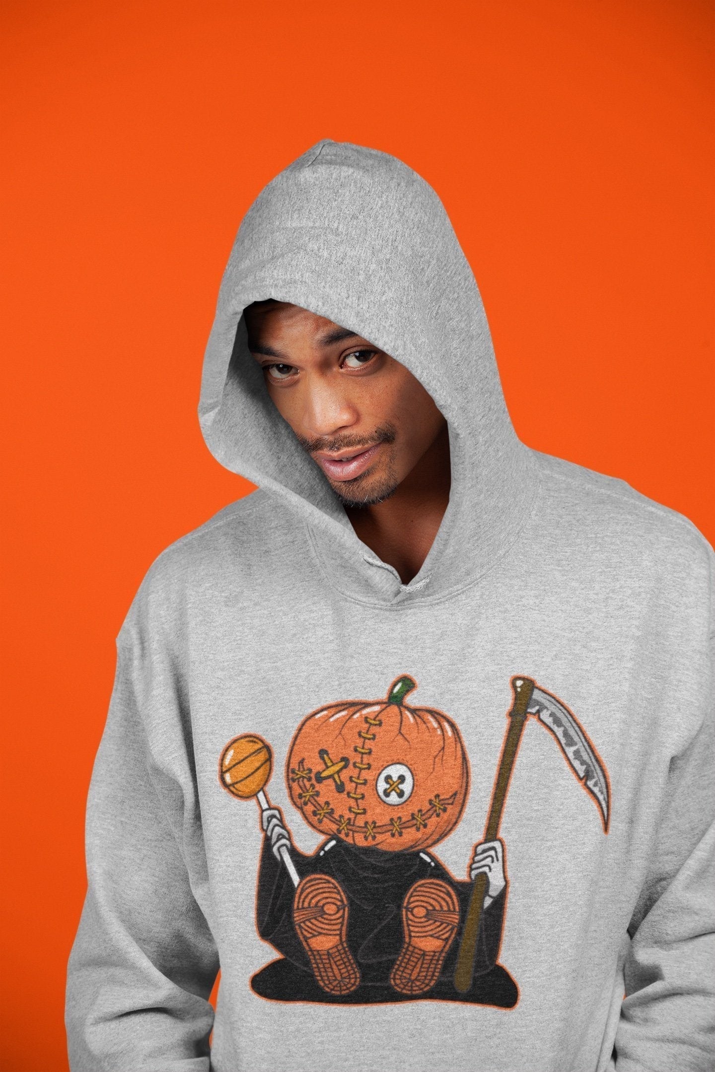 Pumpkin Head Unisex Tops - Air Jordan 1 Electro Orange