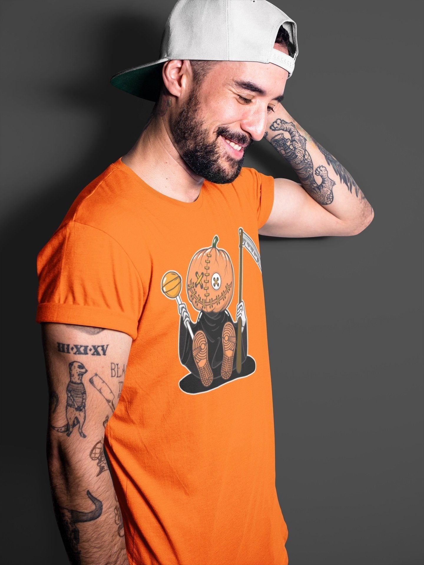 Pumpkin Head Unisex Tops - Air Jordan 1 Electro Orange