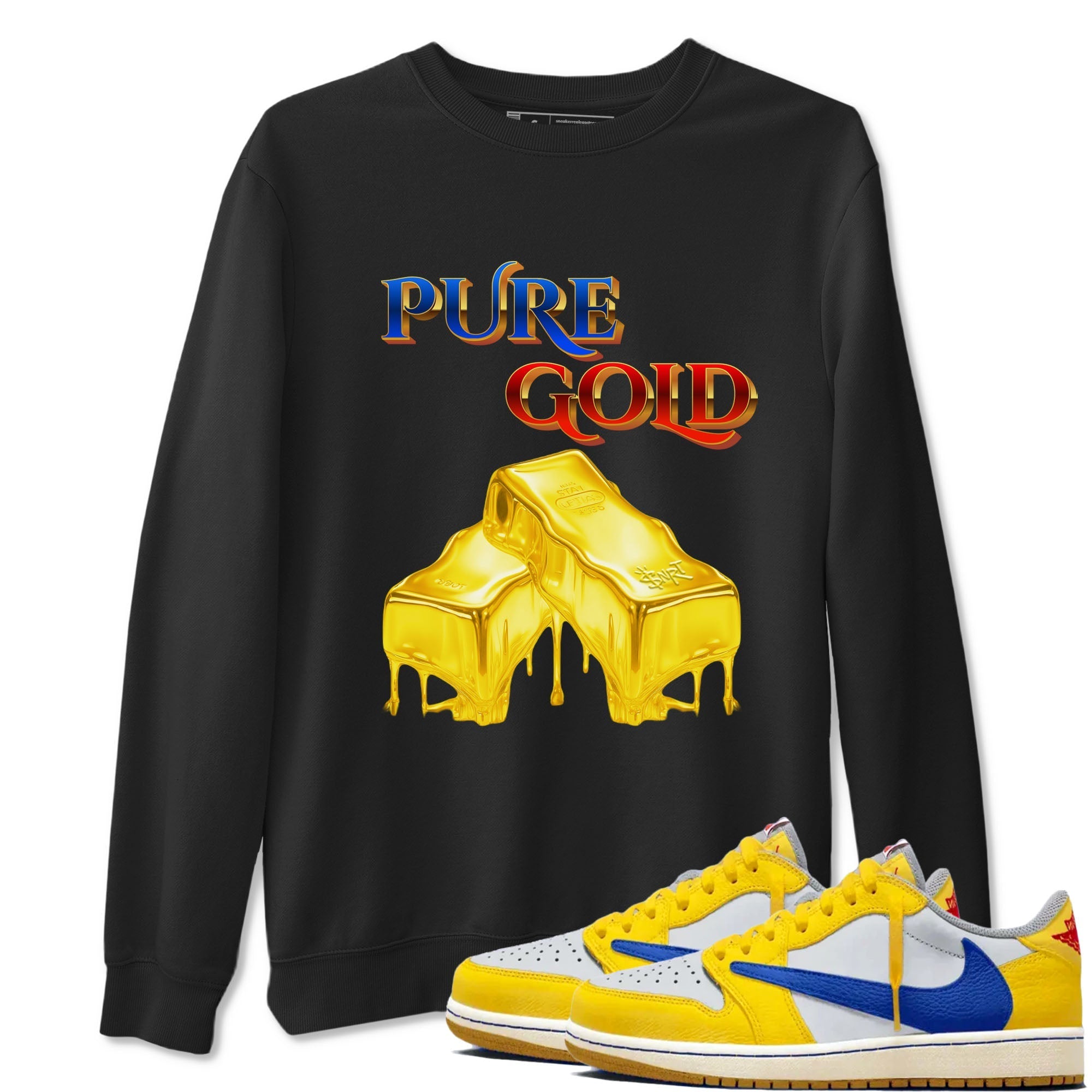 Pure Gold snkmatch Tees - Air Jordan 1 Travis Scott Canary
