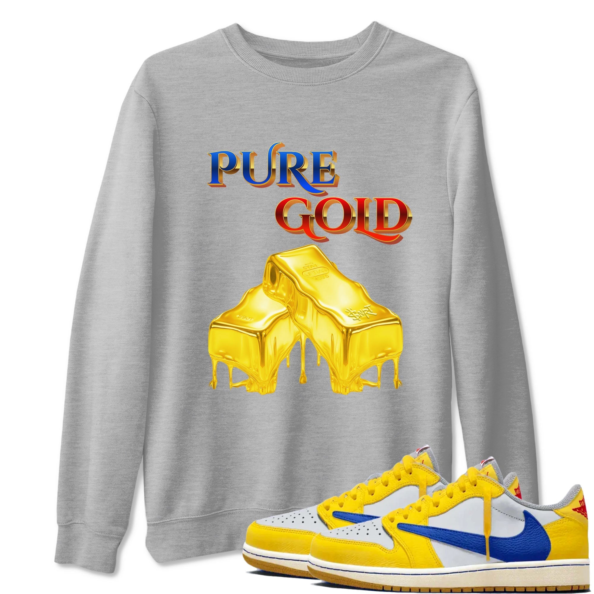 Pure Gold snkmatch Tees - Air Jordan 1 Travis Scott Canary