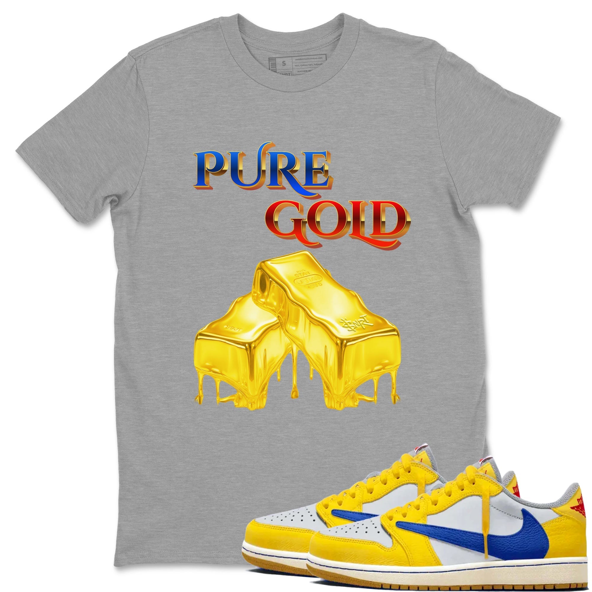 Pure Gold snkmatch Tees - Air Jordan 1 Travis Scott Canary