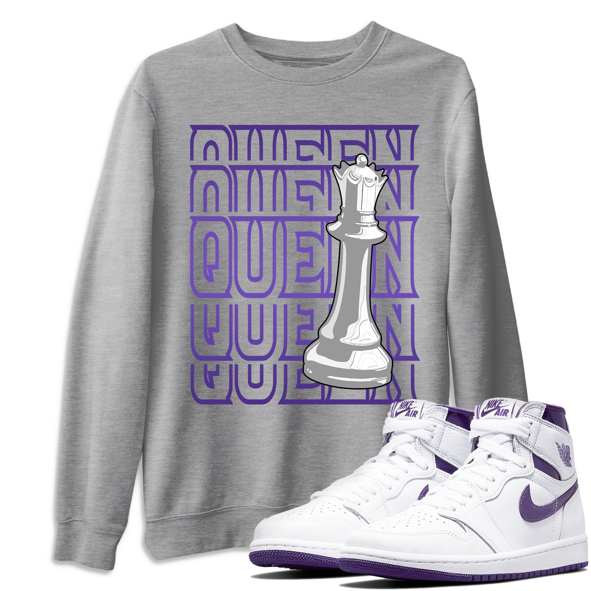 Queen Unisex Tops - Air Jordan 1 WMNS Court Purple