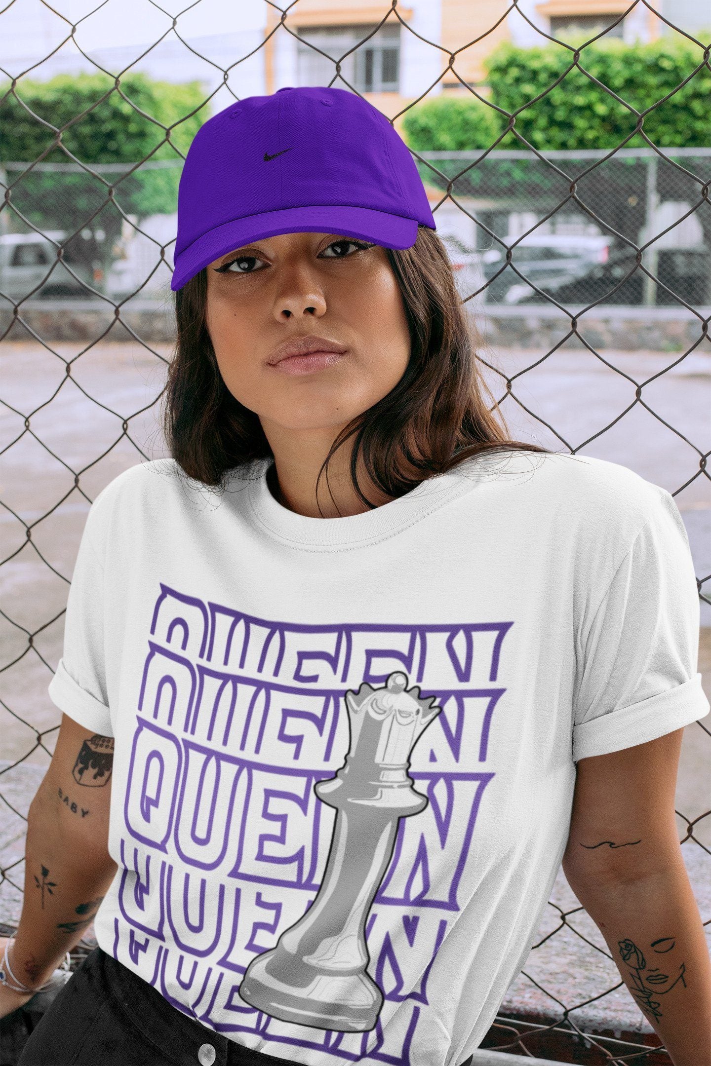 Queen Unisex Tops - Air Jordan 1 WMNS Court Purple