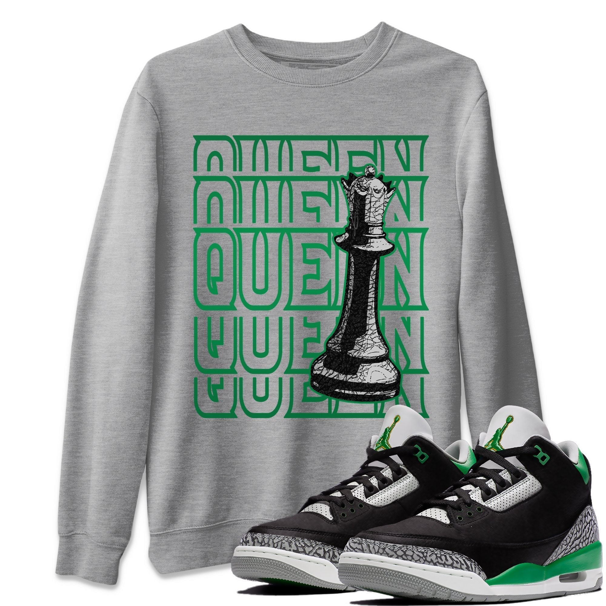 Queen Unisex Tops - Air Jordan 3 Pine Green