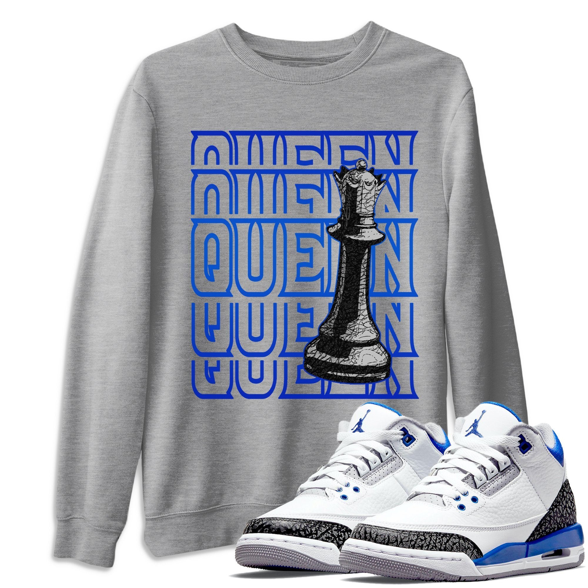 Queen Unisex Tops - Air Jordan 3 Racer Blue