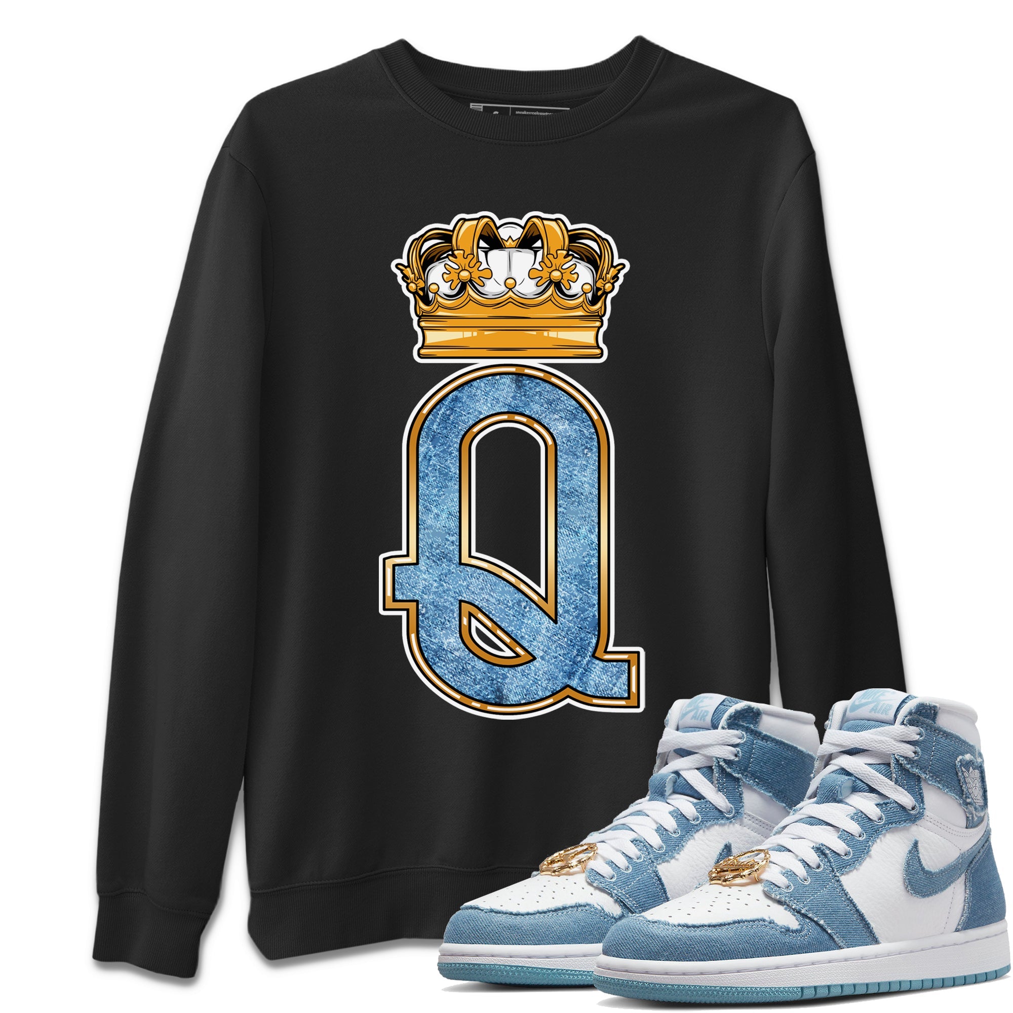 Queen Crown Unisex Tops - Air Jordan 1 Denim