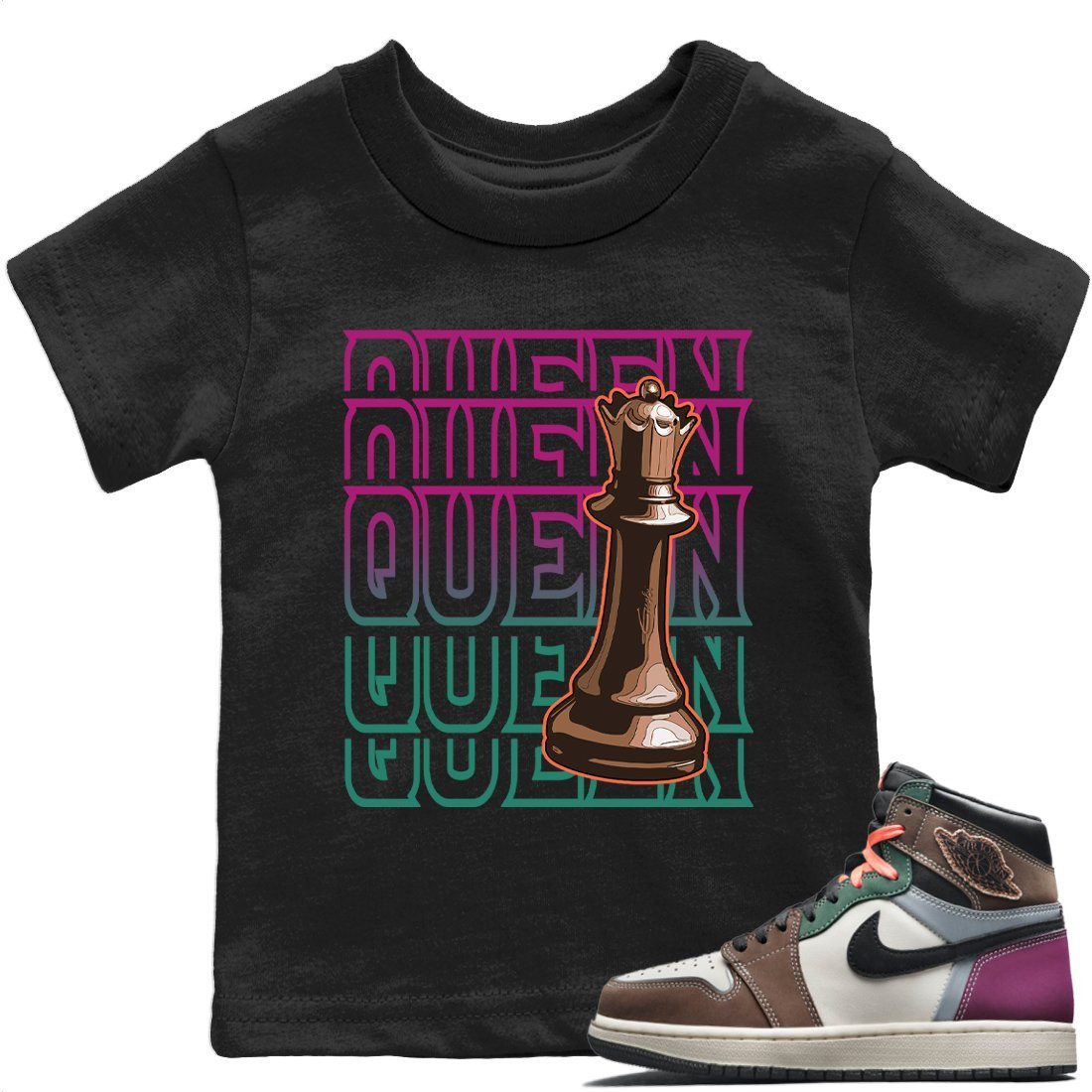 Queen Kids Tops - Air Jordan 1 Hand Crafted
