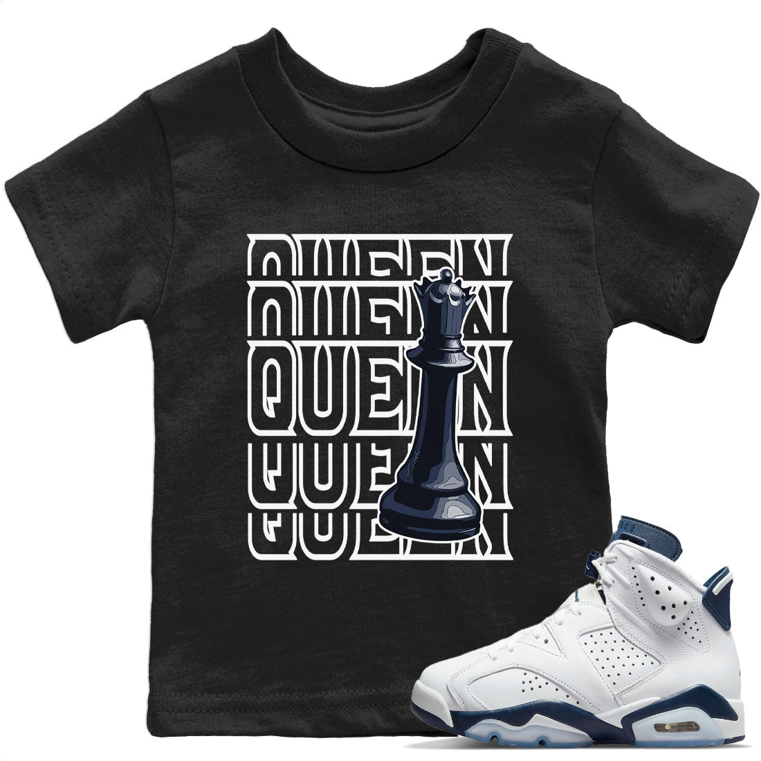 Queen Kids Tops - Air Jordan 6 Midnight Navy