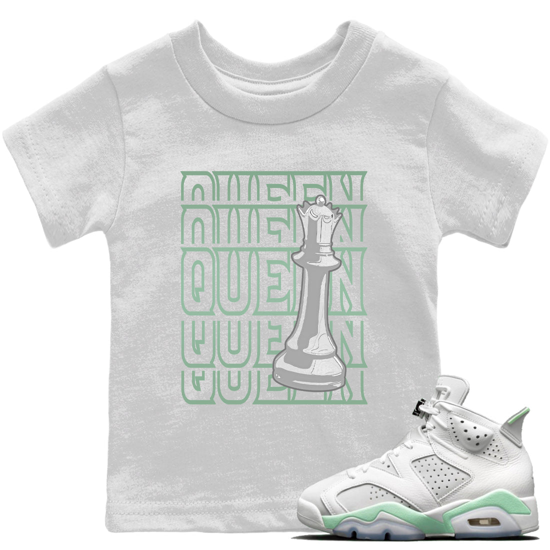 Queen Kids Tops - Air Jordan 6 Mint Foam