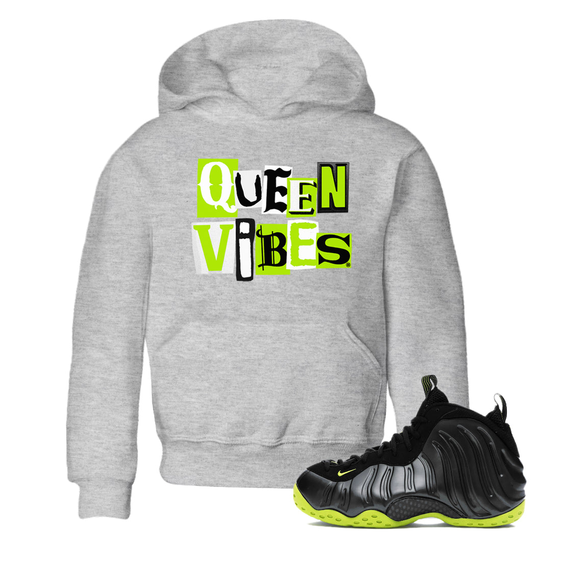Queen Vibes snkmatch Tees Kids - Air Foamposite One Black Volt