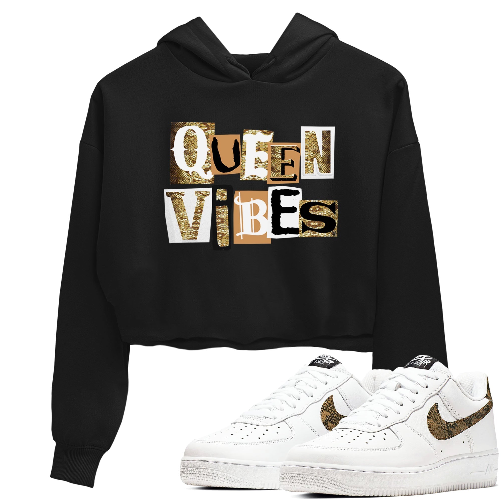 Queen Vibes snkmatch Women's Top - Air Force 1 Ivory Snake