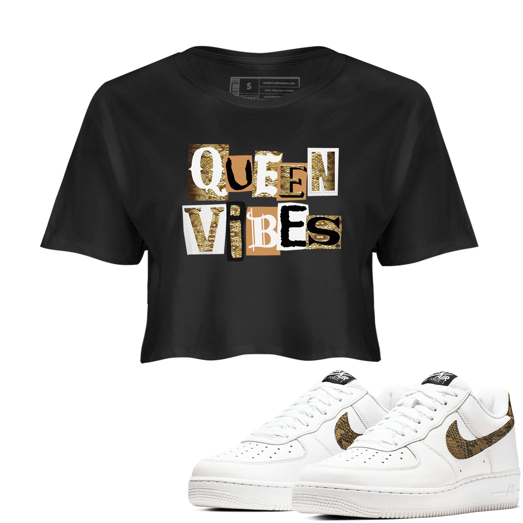 Queen Vibes snkmatch Women's Top - Air Force 1 Ivory Snake