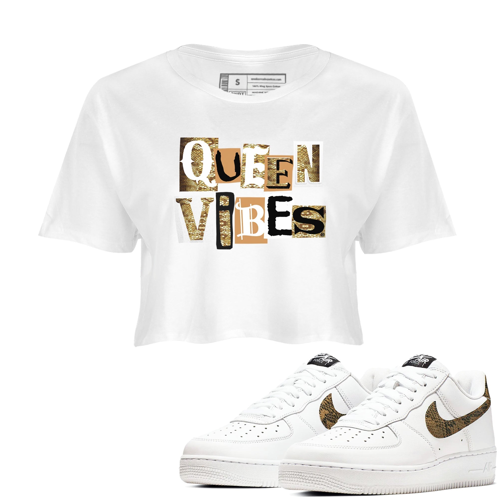 Queen Vibes snkmatch Women's Top - Air Force 1 Ivory Snake