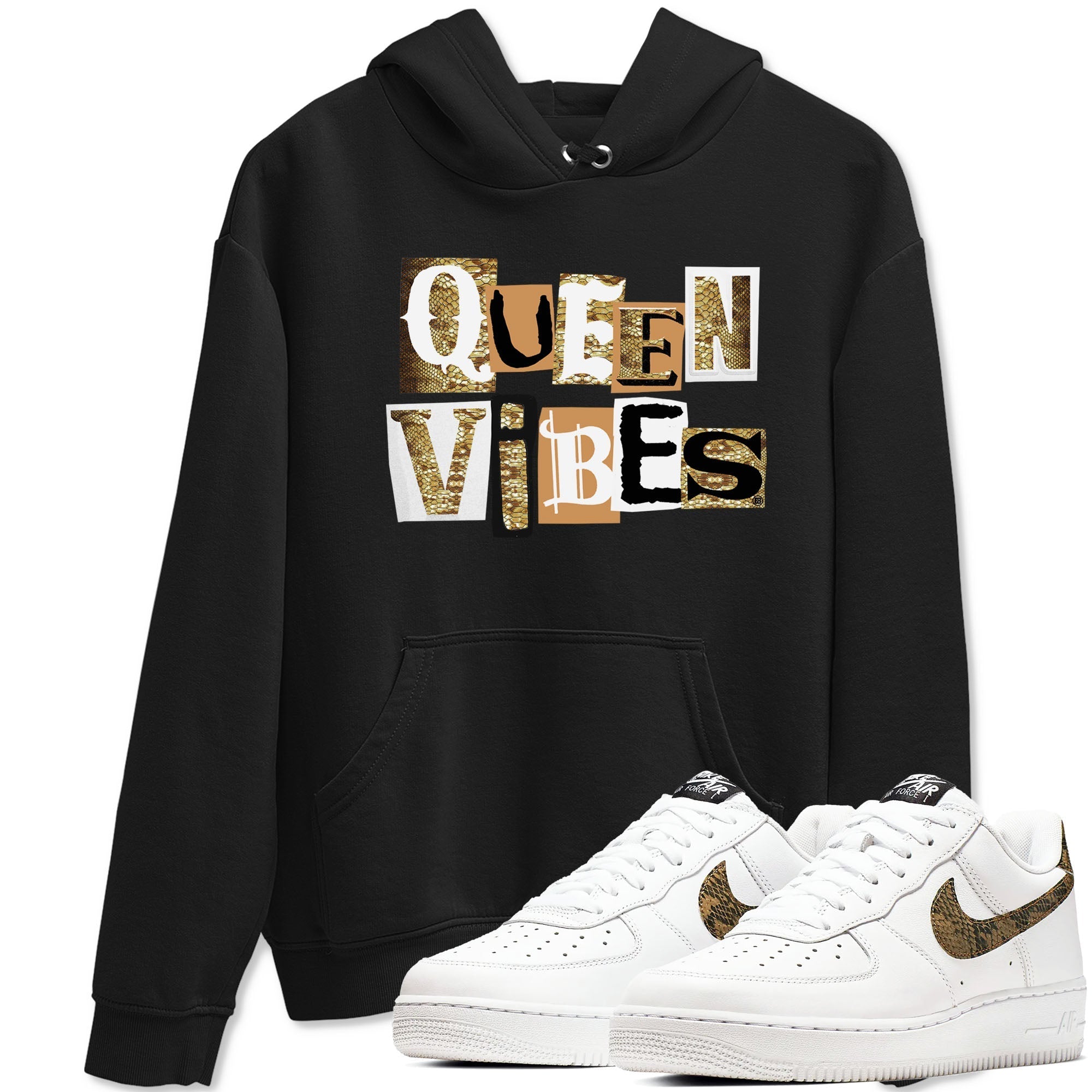 Queen Vibes snkmatch Tees - Air Force 1 Ivory Snake