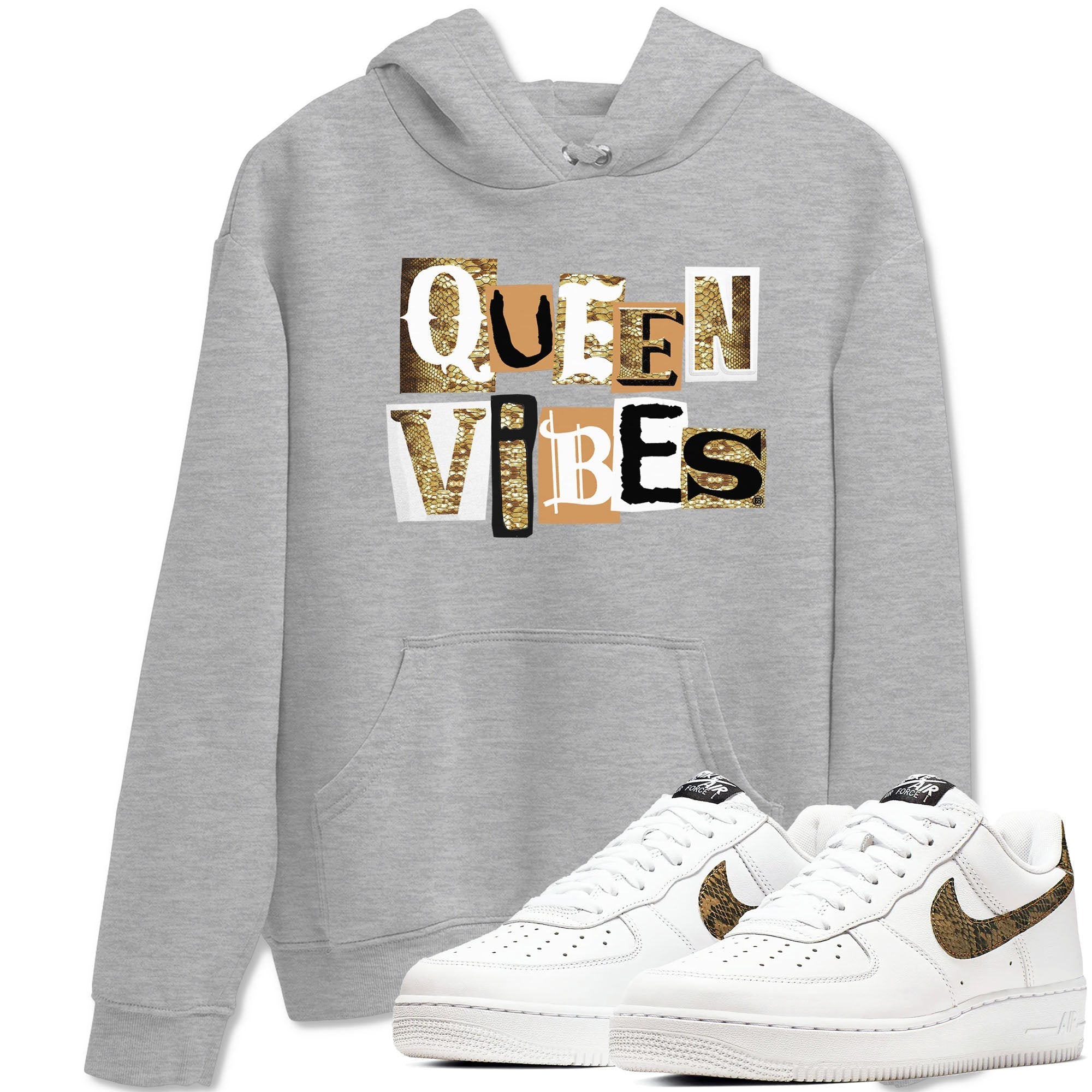 Queen Vibes snkmatch Tees - Air Force 1 Ivory Snake