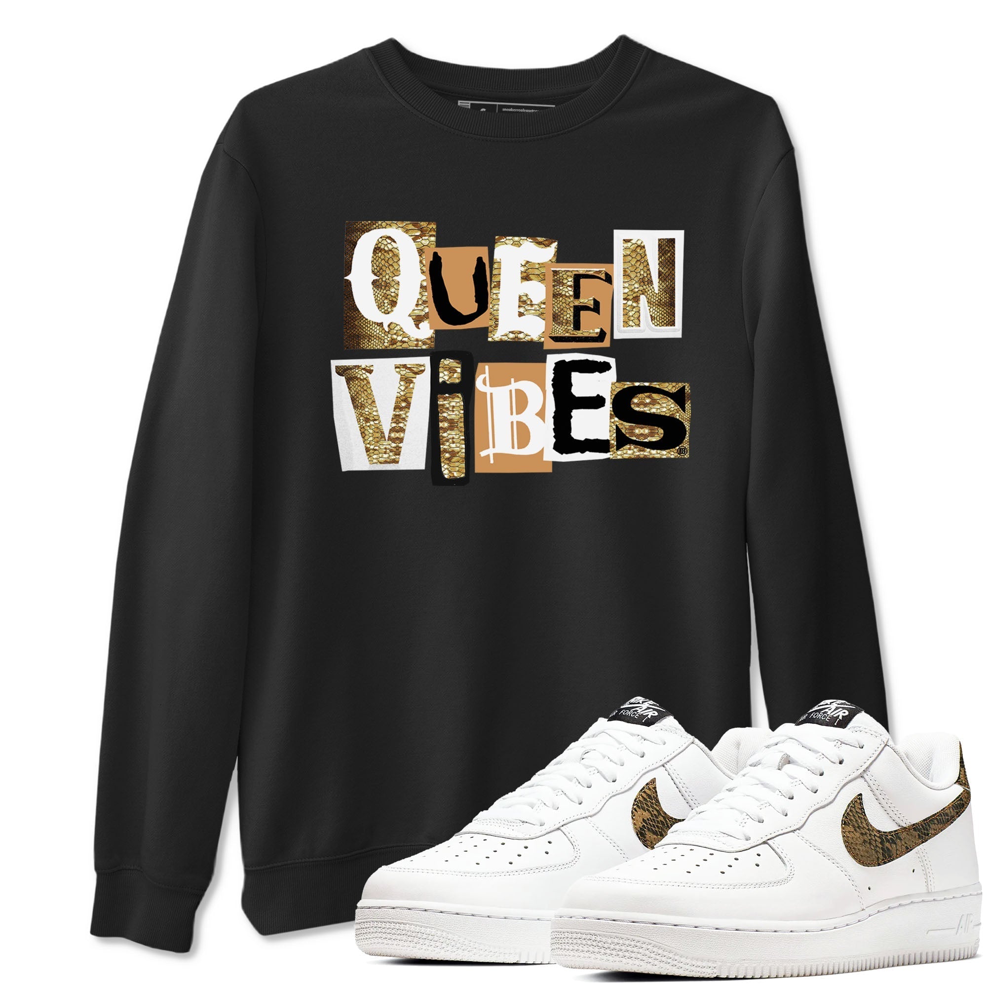 Queen Vibes snkmatch Tees - Air Force 1 Ivory Snake