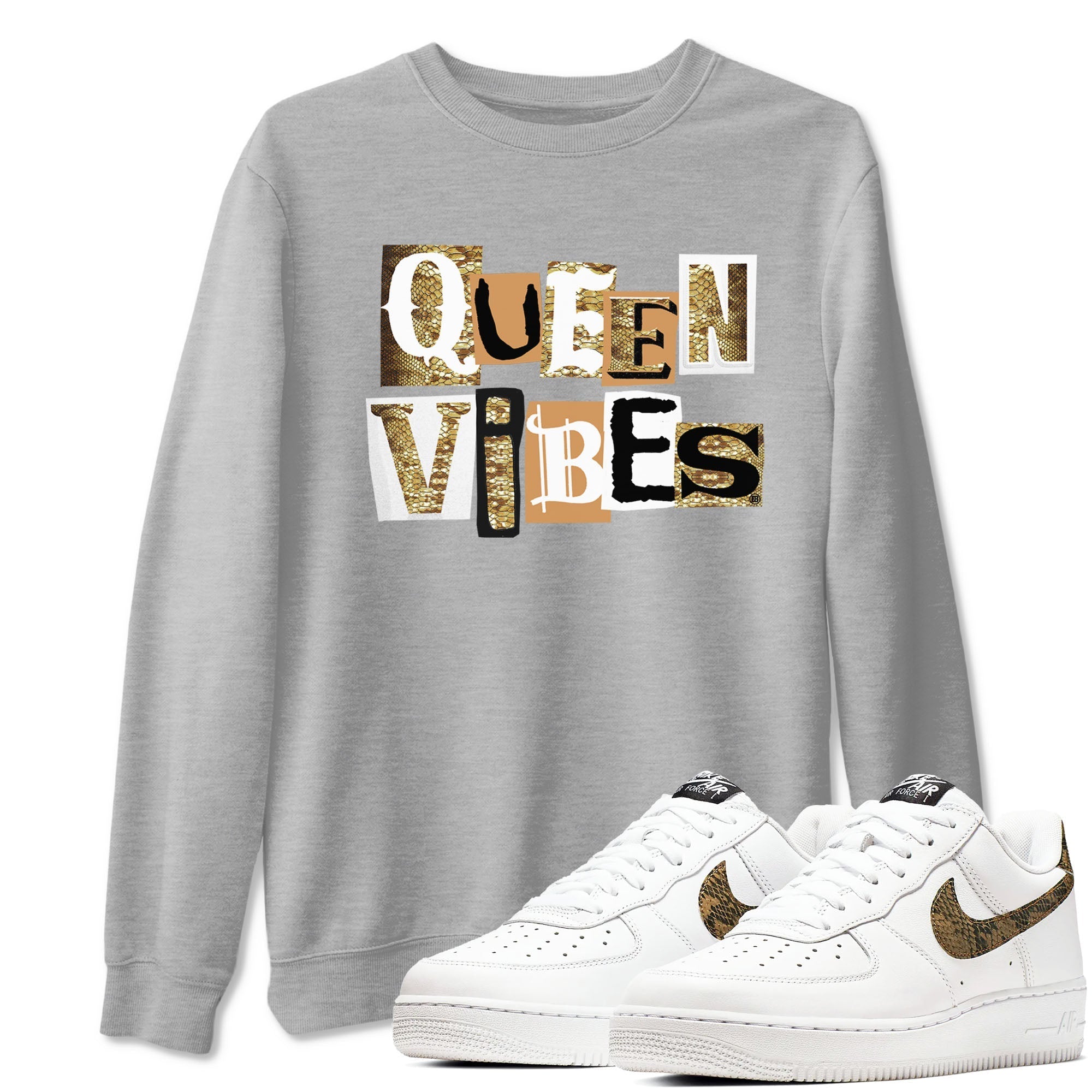 Queen Vibes snkmatch Tees - Air Force 1 Ivory Snake