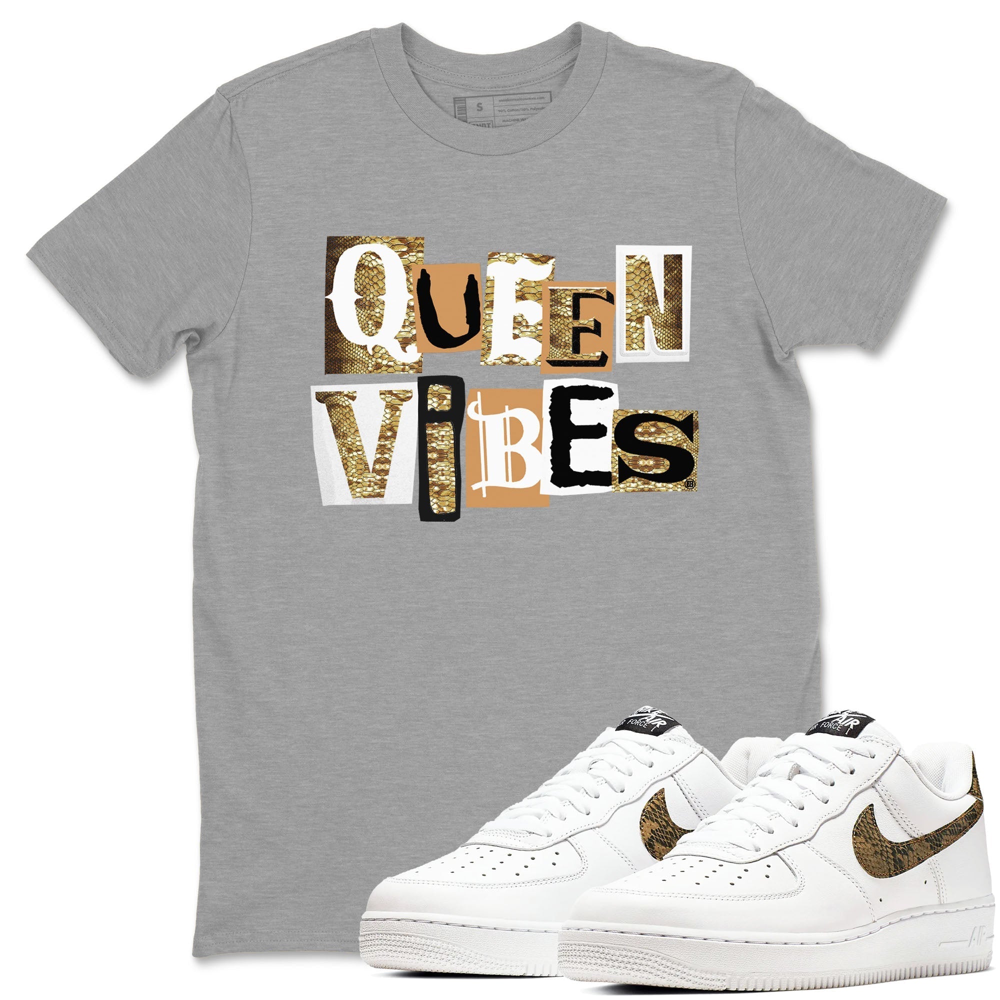 Queen Vibes snkmatch Tees - Air Force 1 Ivory Snake