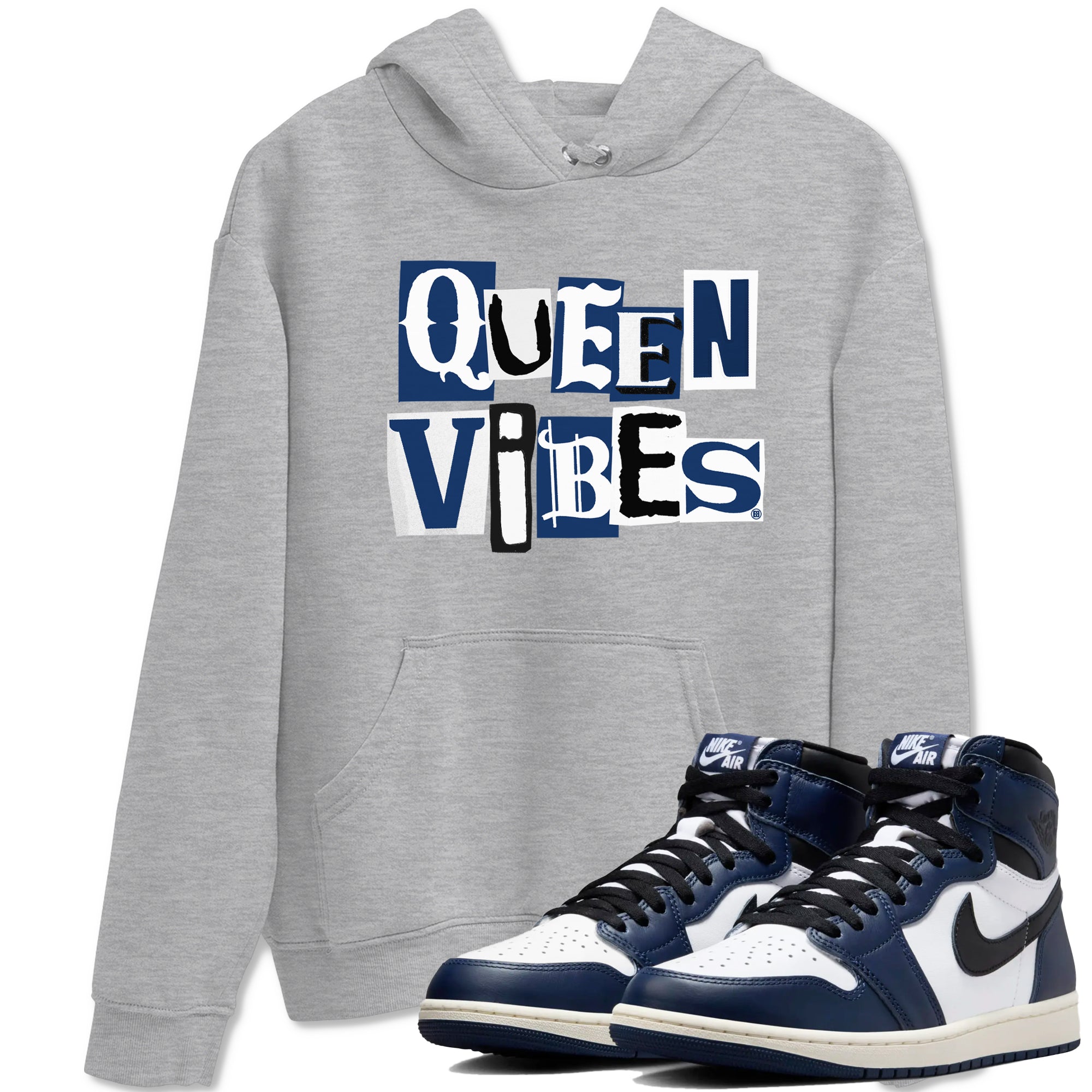 Queen Vibes snkmatch Tees - Air Jordan 1 Midnight Navy