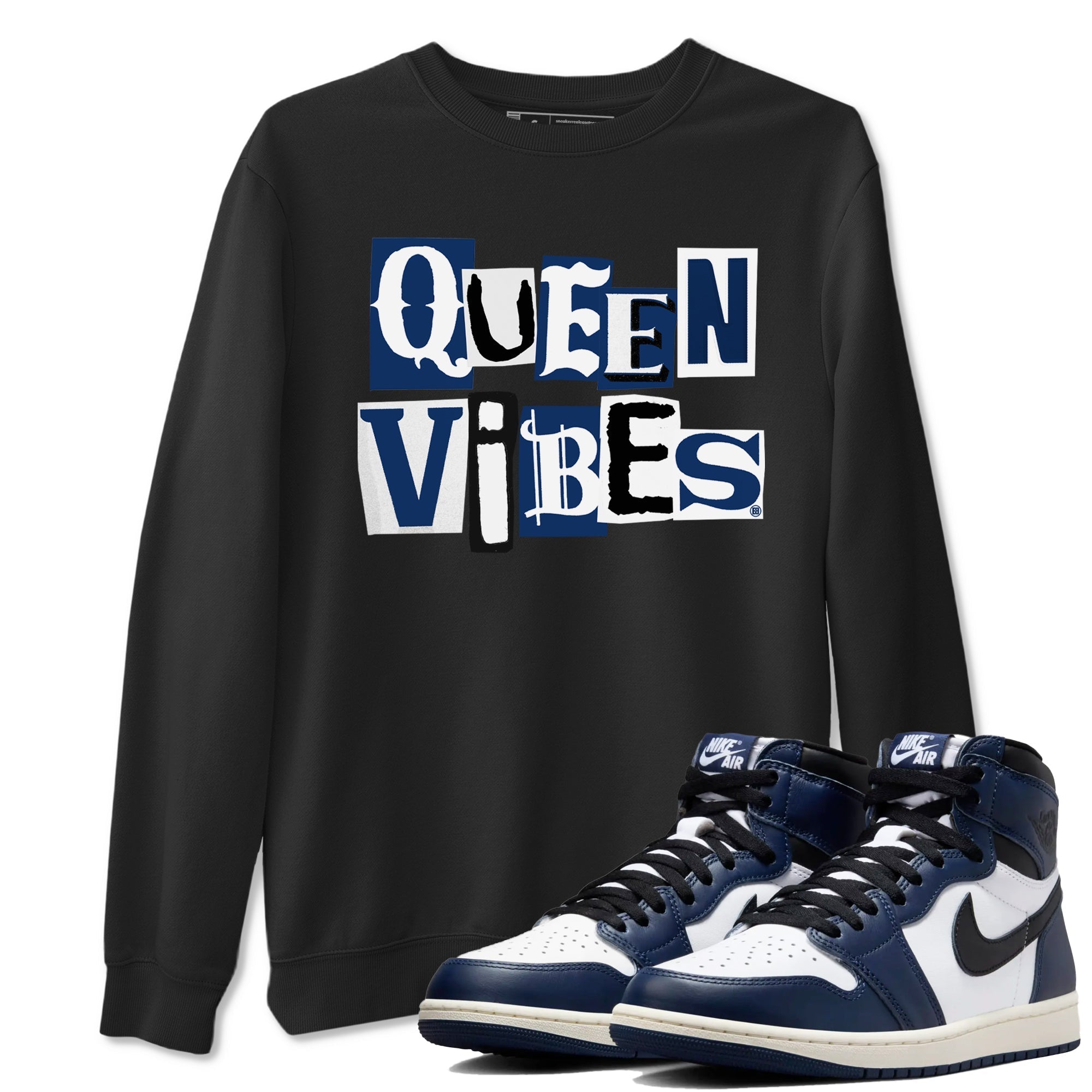 Queen Vibes snkmatch Tees - Air Jordan 1 Midnight Navy