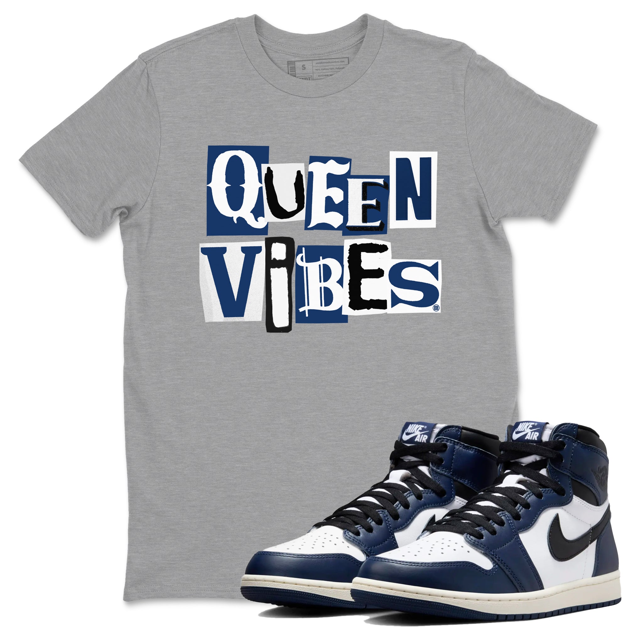 Queen Vibes snkmatch Tees - Air Jordan 1 Midnight Navy