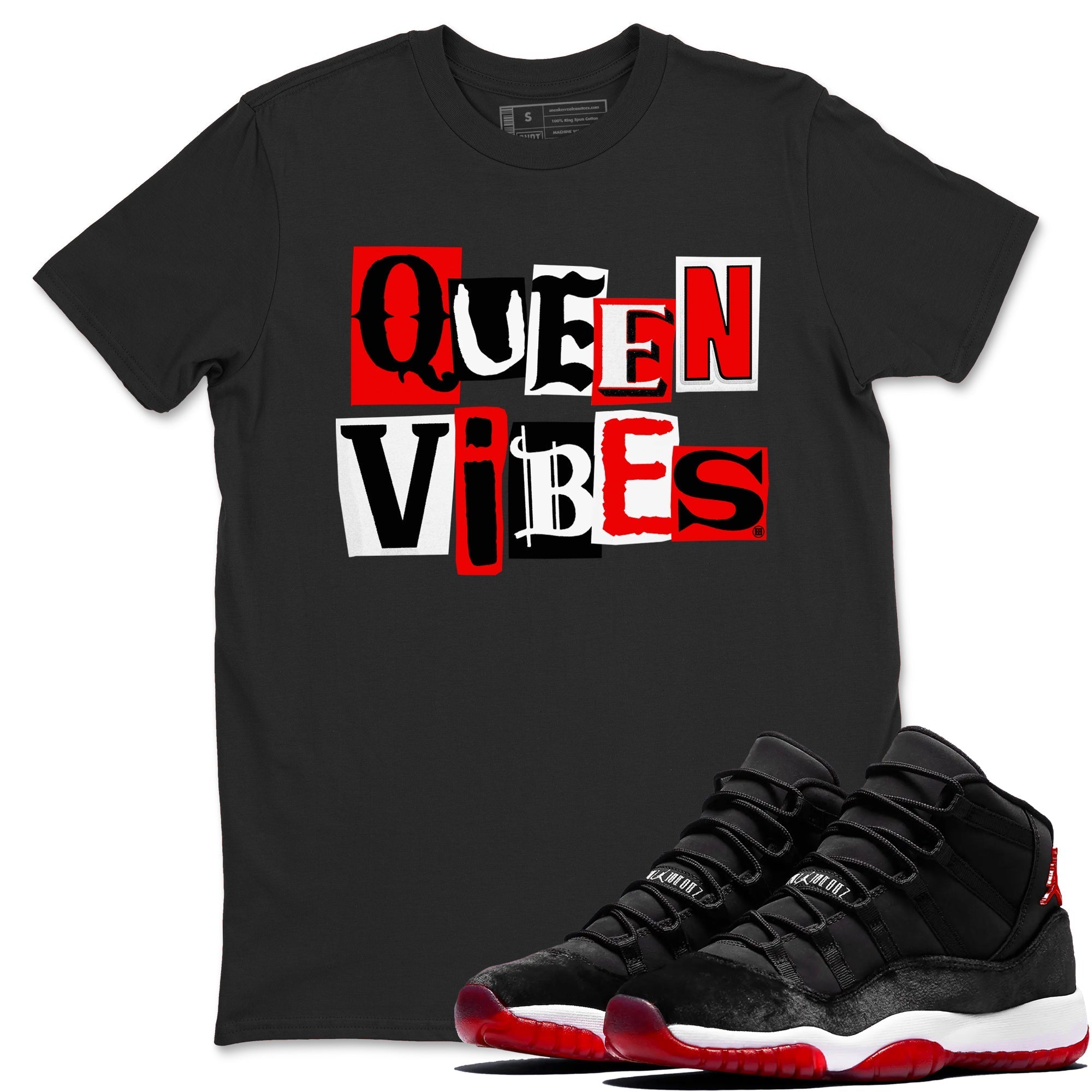 Queen Vibes snkmatch Tees - Air Jordan 11 Bred Velvet