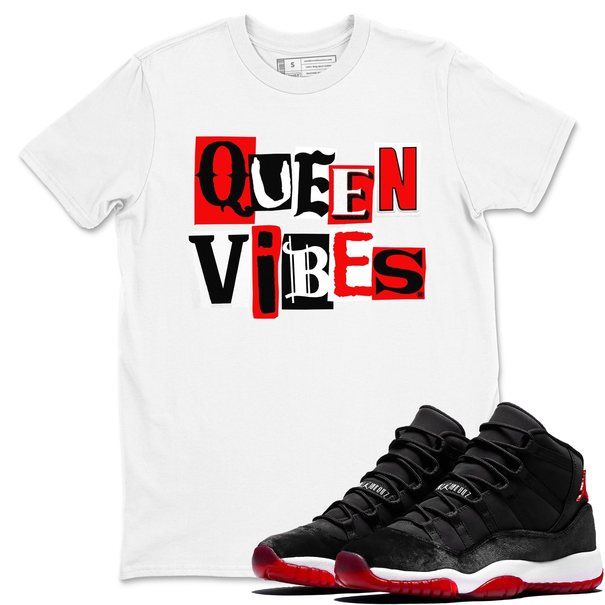 Queen Vibes snkmatch Tees - Air Jordan 11 Bred Velvet