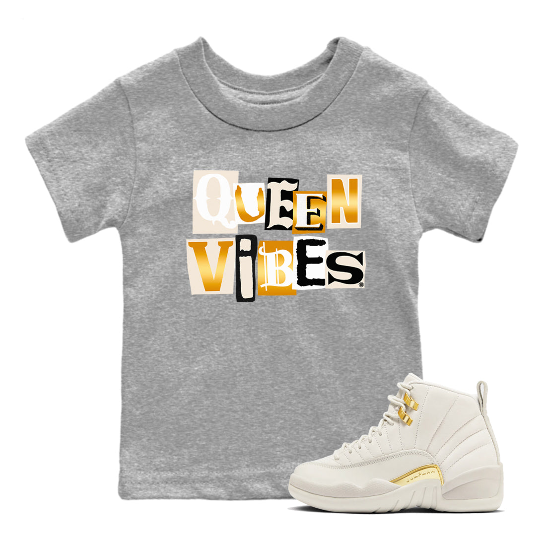 Queen Vibes snkmatch Tees Kids - Air Jordan 12 Phantom