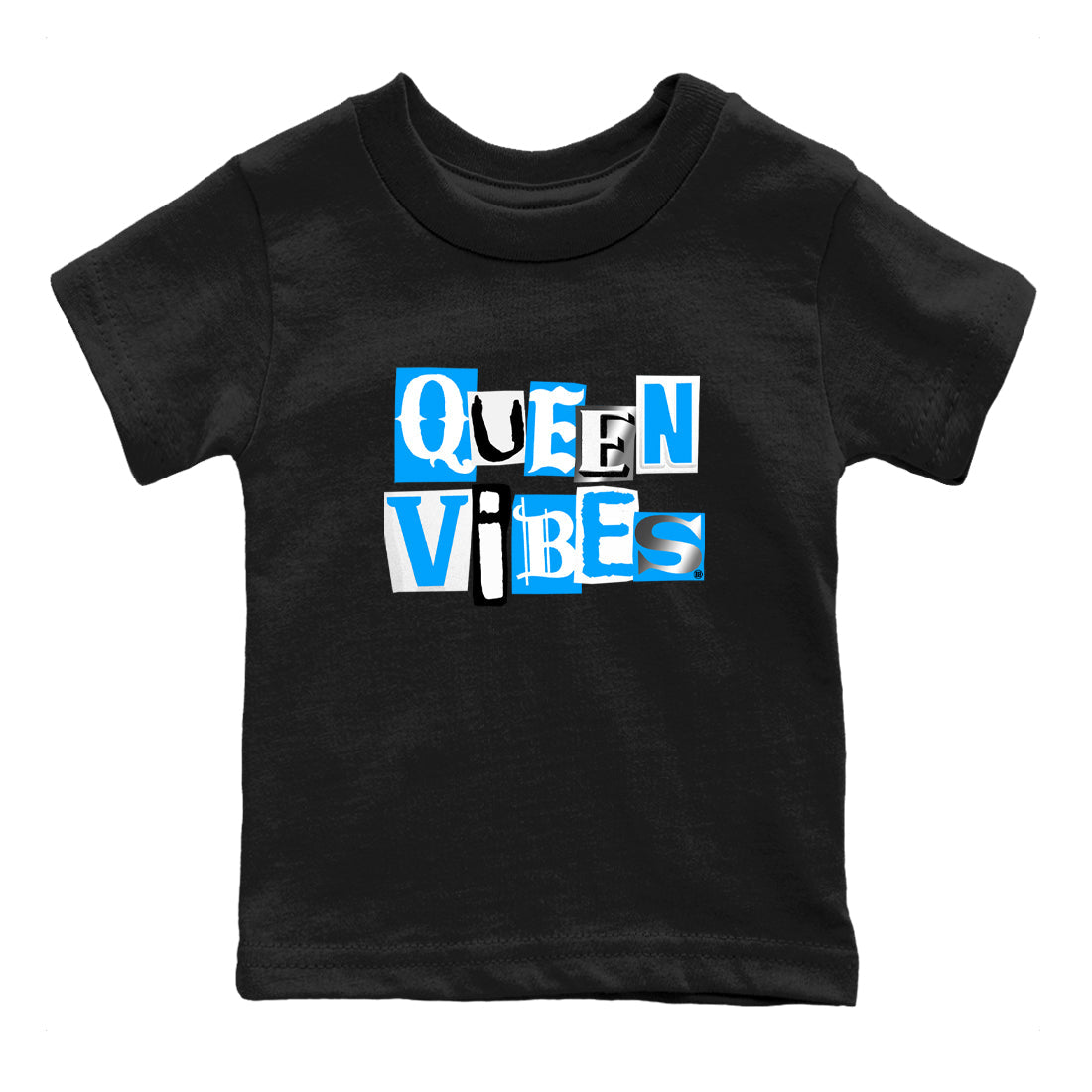 Queen Vibes snkmatch Tees Kids - Air Jordan 12 White and University Blue