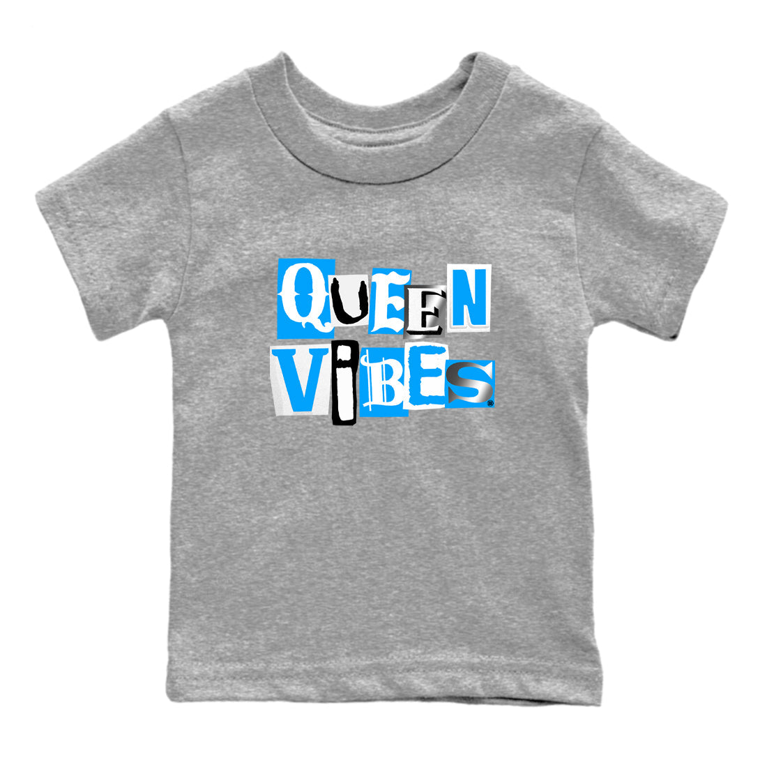 Queen Vibes snkmatch Tees Kids - Air Jordan 12 White and University Blue