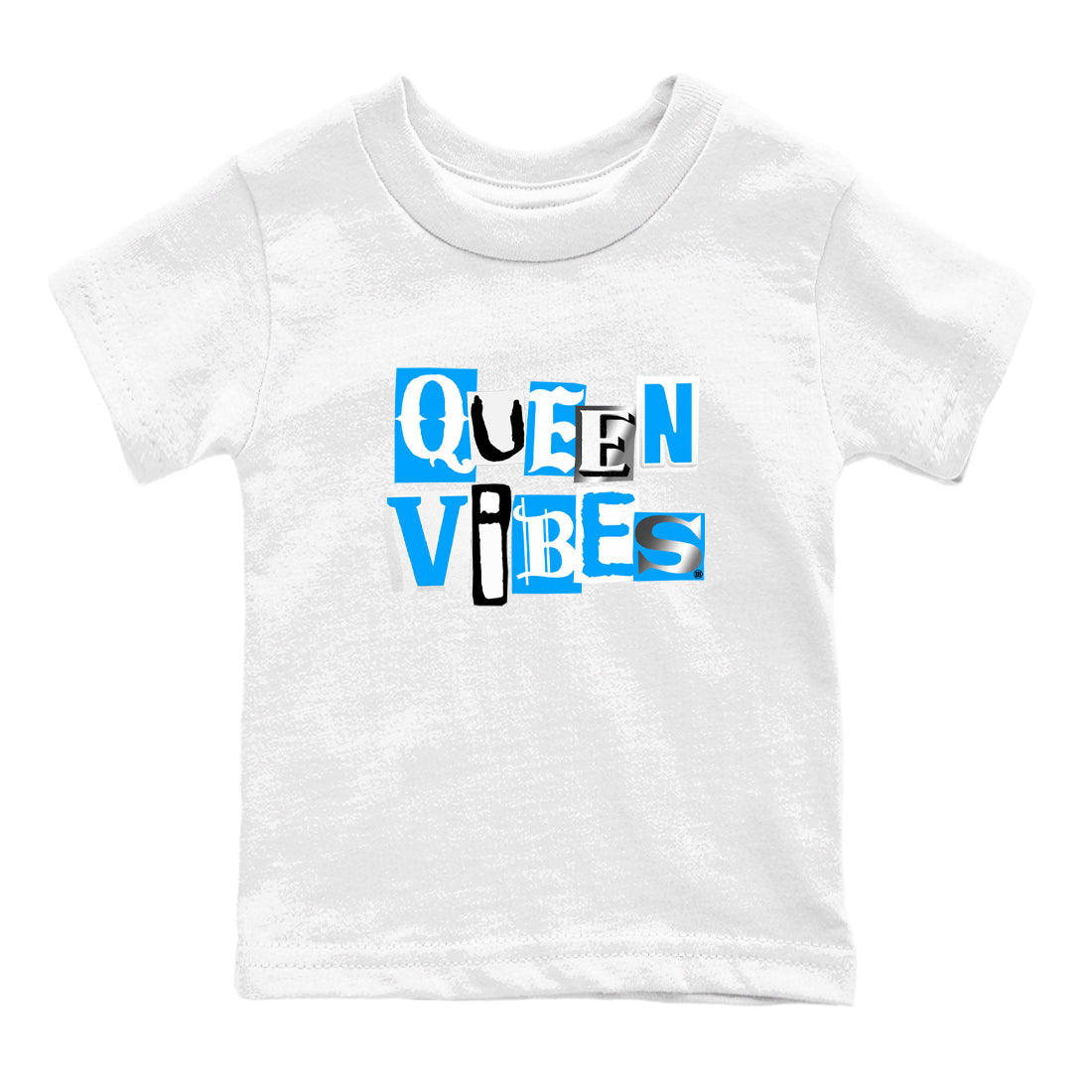 Queen Vibes snkmatch Tees Kids - Air Jordan 12 White and University Blue