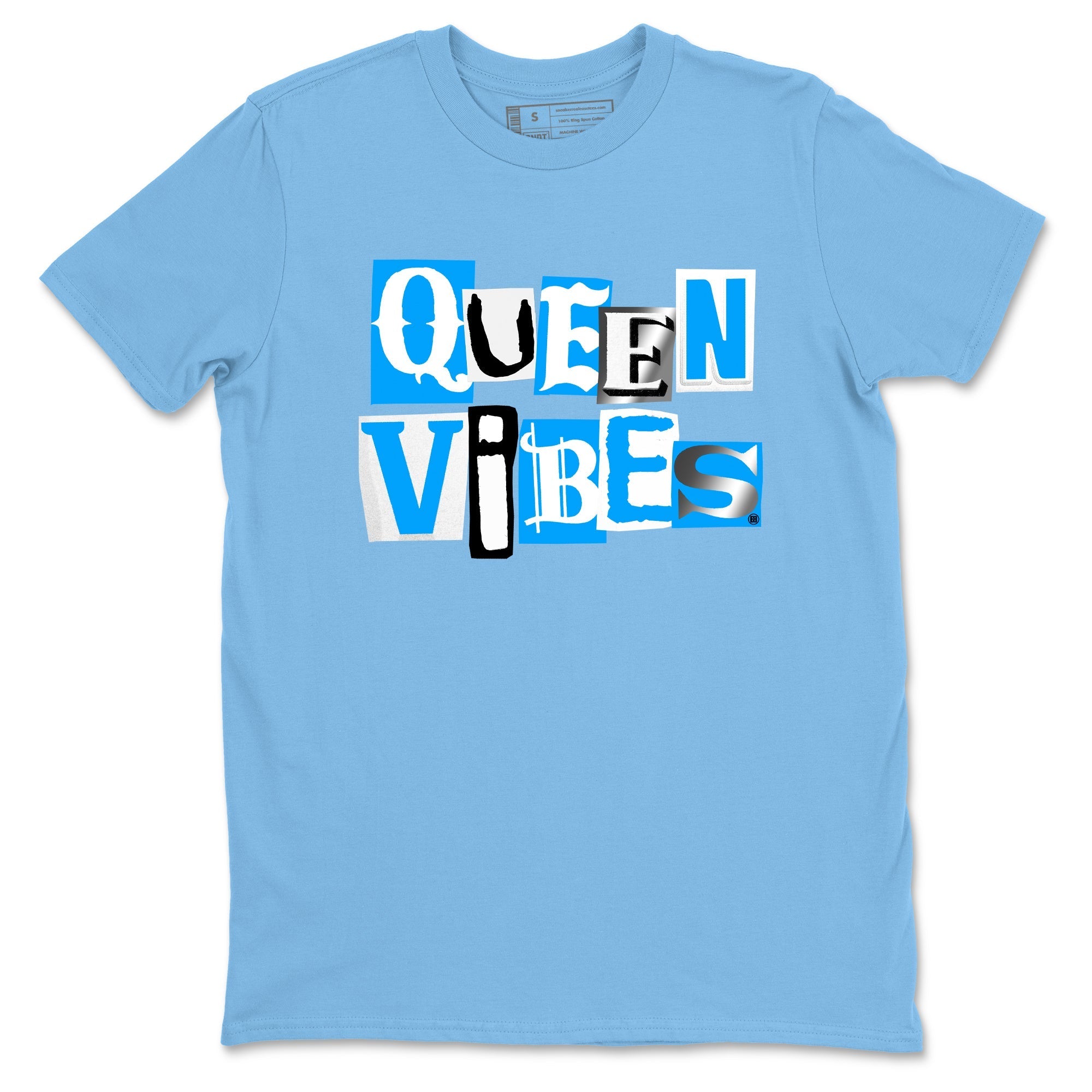 Queen Vibes snkmatch Tees - Air Jordan 12 White and University Blue