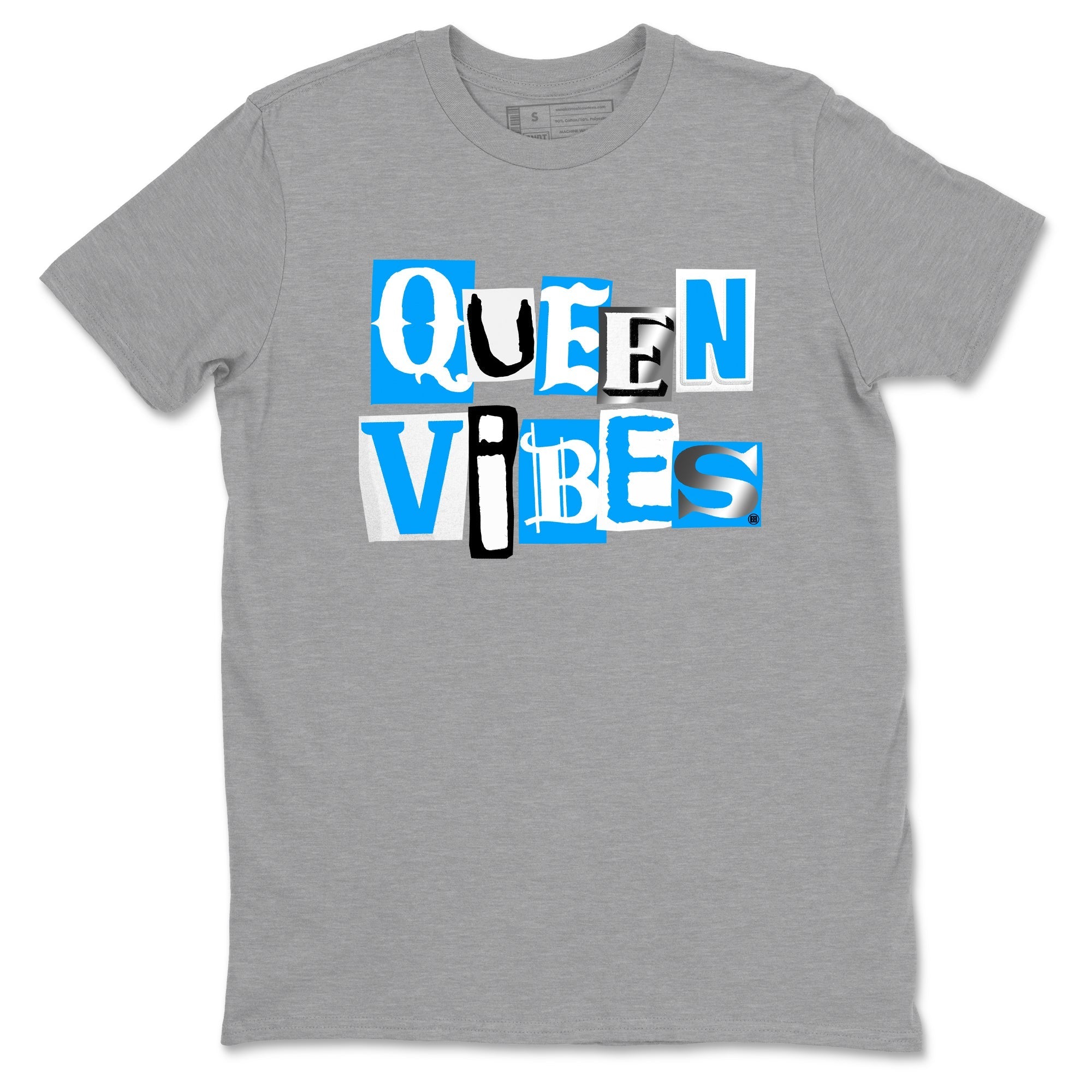 Queen Vibes snkmatch Tees - Air Jordan 12 White and University Blue