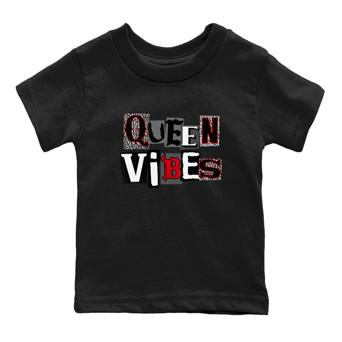 Queen Vibes snkmatch Tees Kids - Air Jordan 3 Black Cement