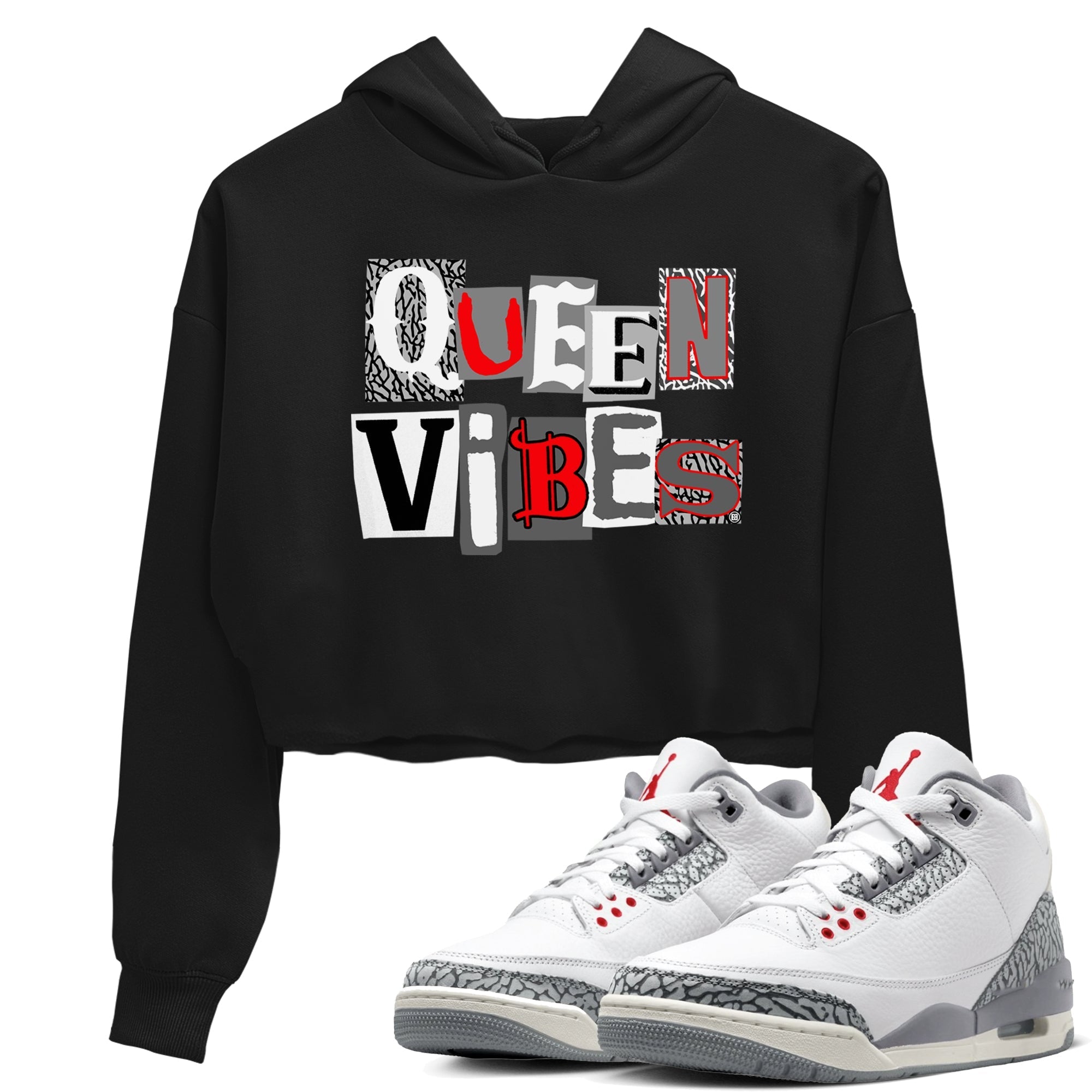 Queen Vibes snkmatch Women's Top - Air Jordan 3 Cement Grey