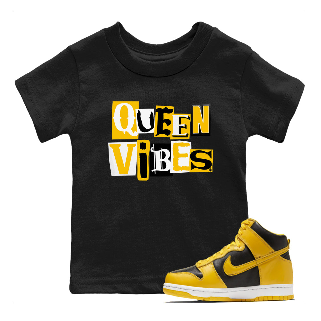 Queen Vibes snkmatch Tees Kids - Dunk High Pollen