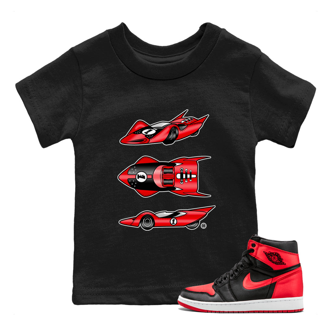 Race Car Kids Tops - Air Jordan 1 Satin Bred