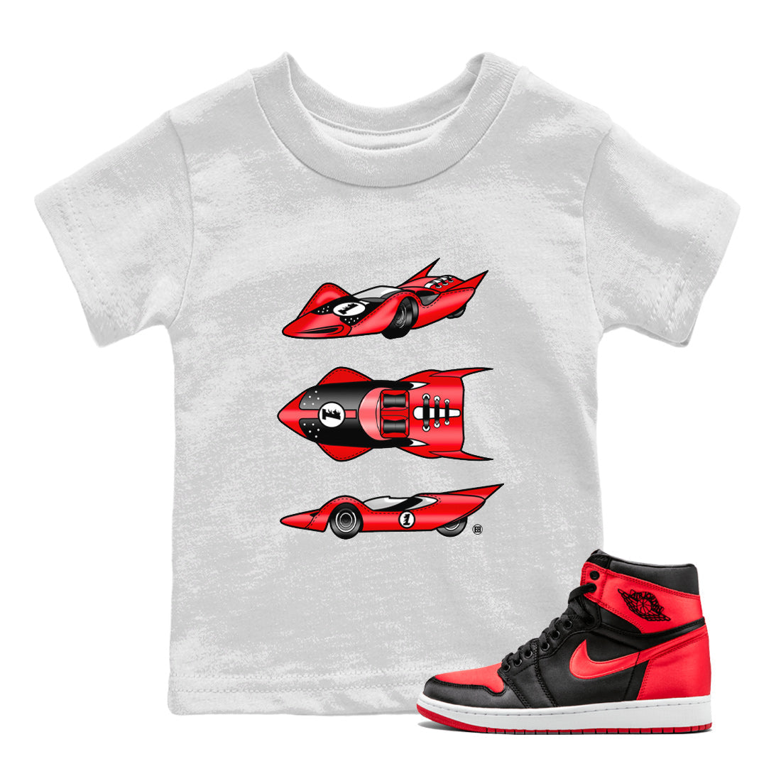Race Car Kids Tops - Air Jordan 1 Satin Bred